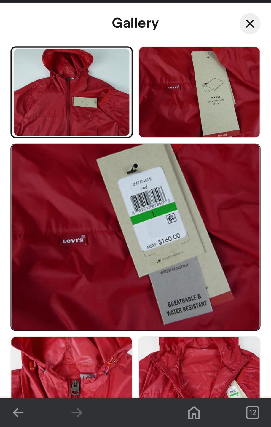 Levi's Red Packable Water Resistant Jacket - photo 5