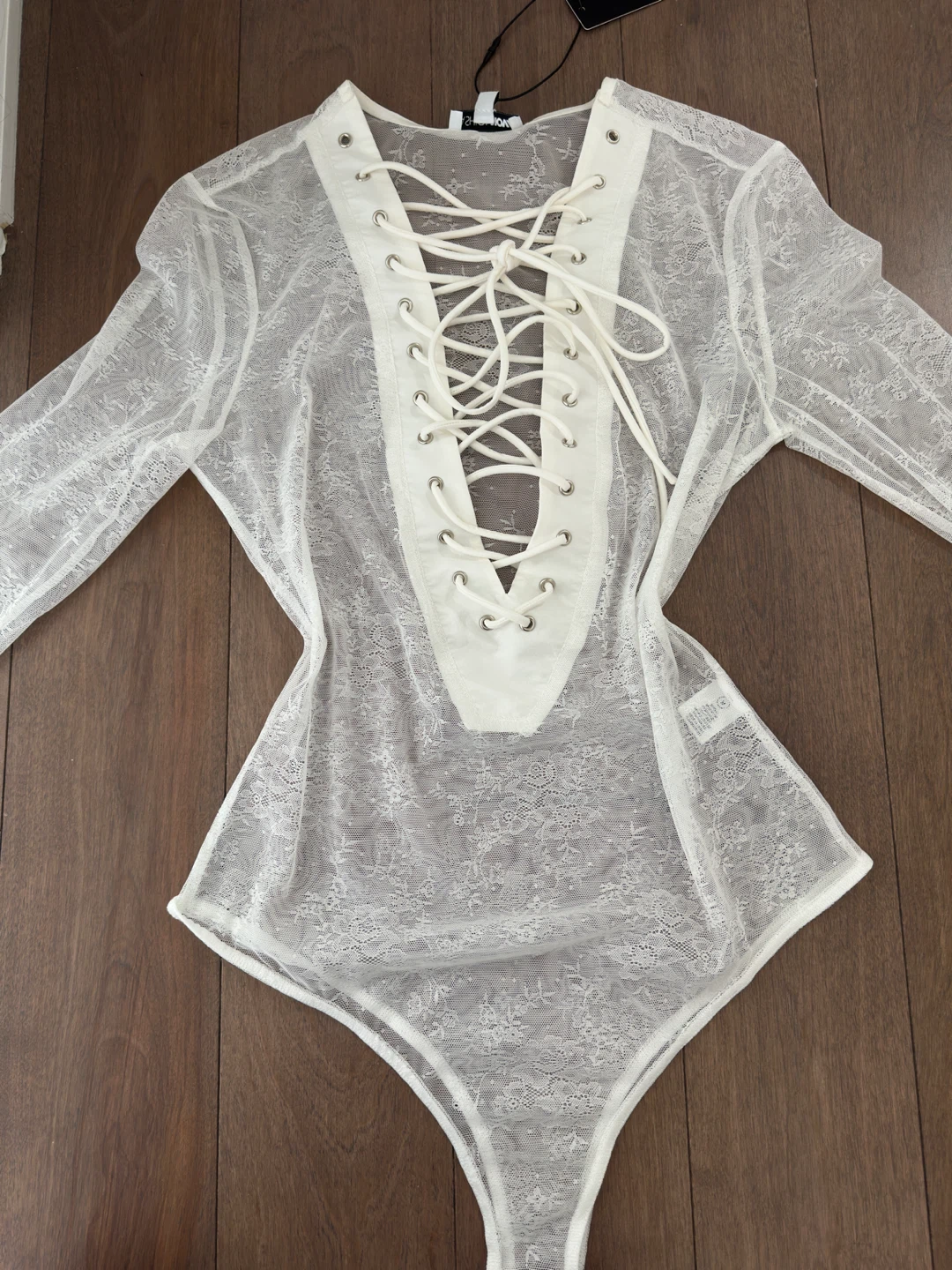 New Fashion Nova Lace Bodysuit - Size M