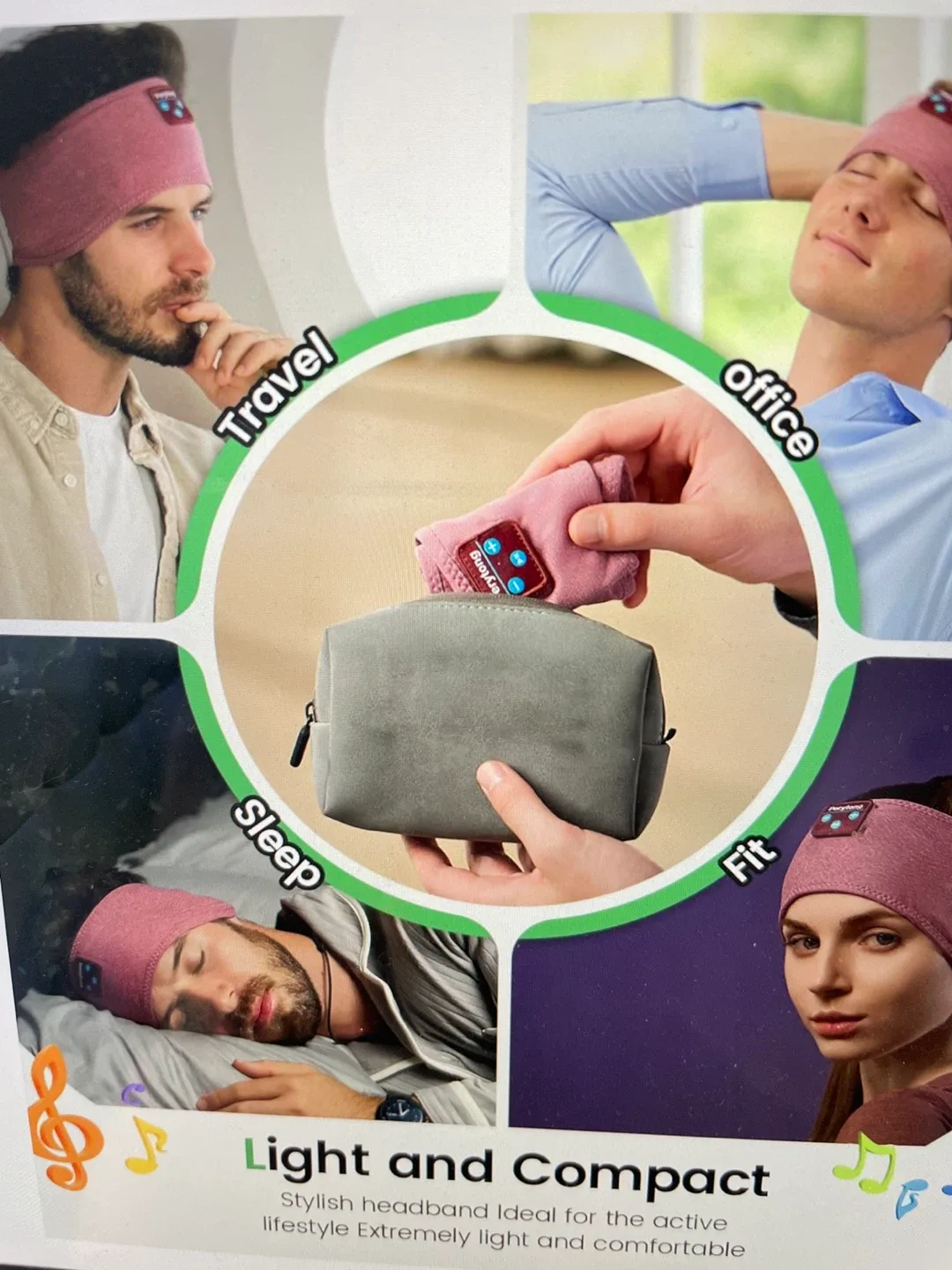 Perytong PTL01 Sleep Headphones Sports Headband - New image indicator(4)