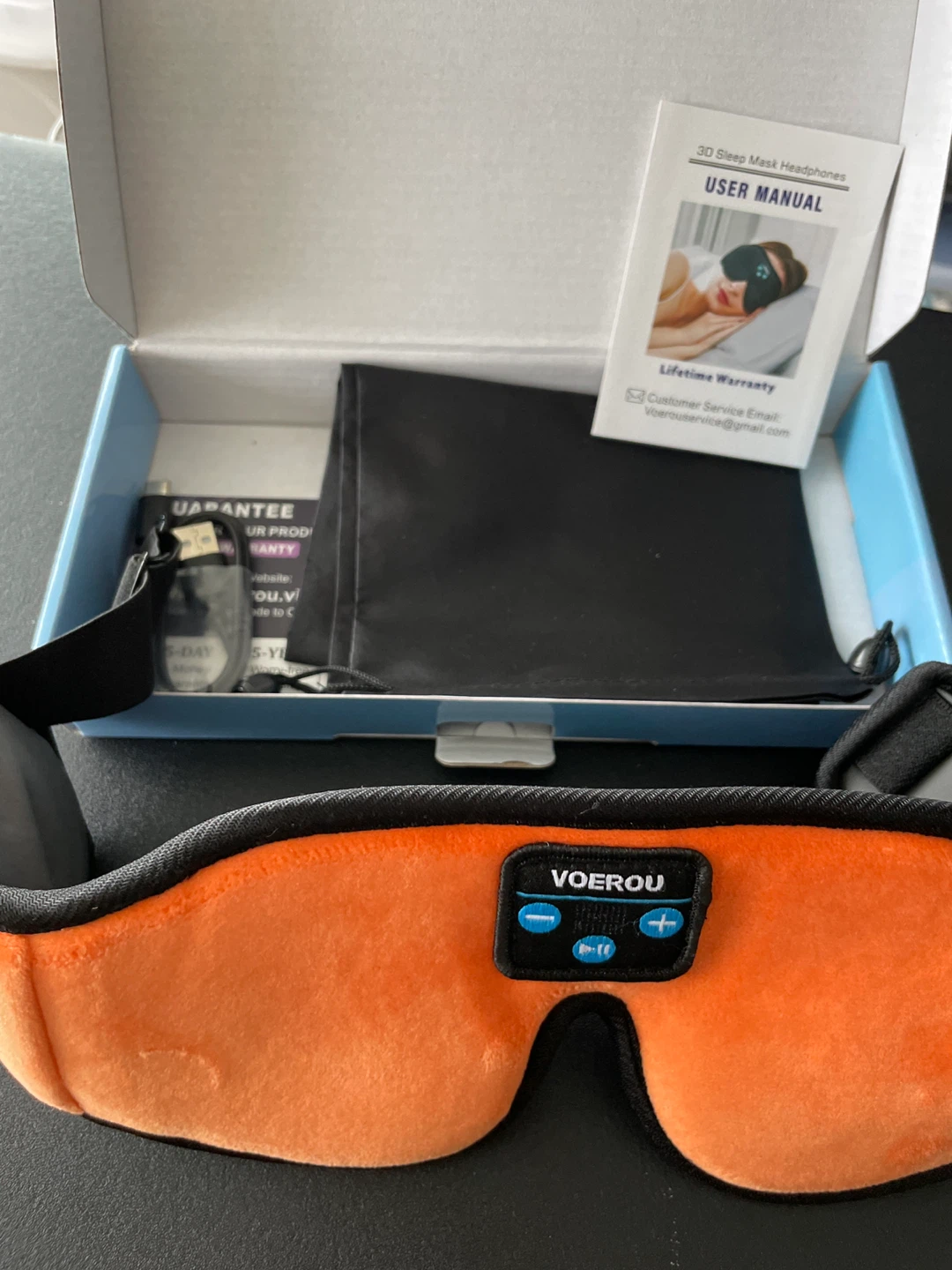 VOEROU 3D Sleep Mask Headphones - New