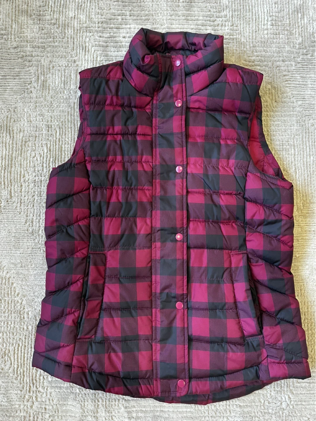 Gap Plaid Puffer Vest - Size xs