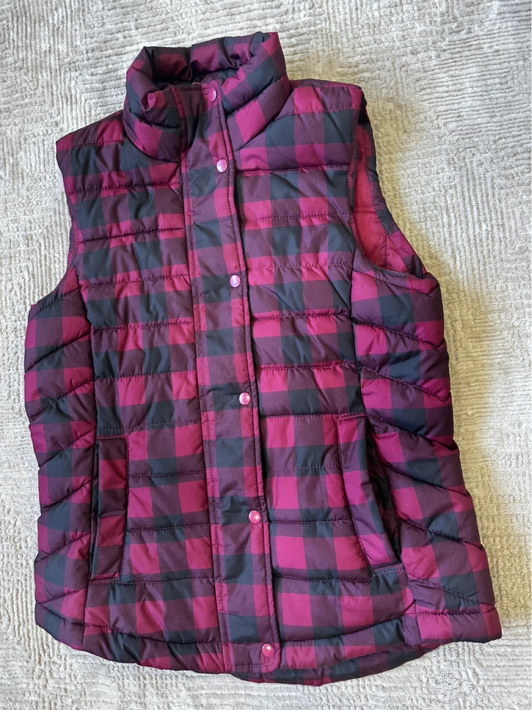 Gap Plaid Puffer Vest - Size xs - photo 2