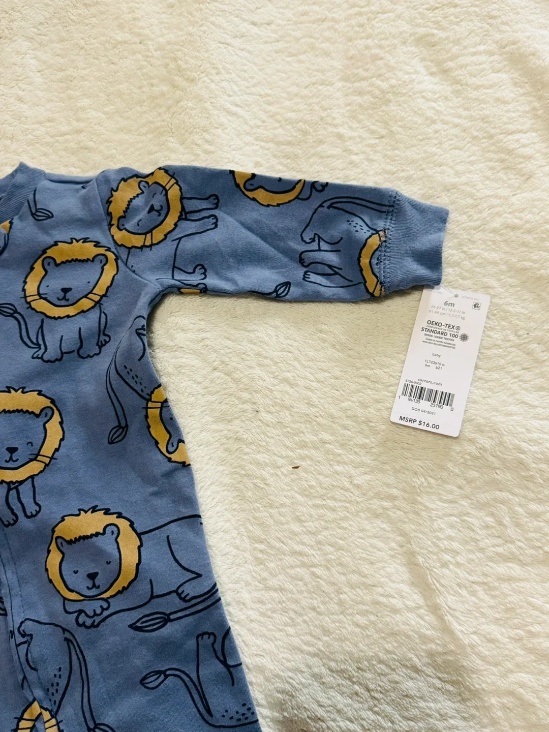 Carter's 6M Lion Print Sleeper - New image indicator(2)