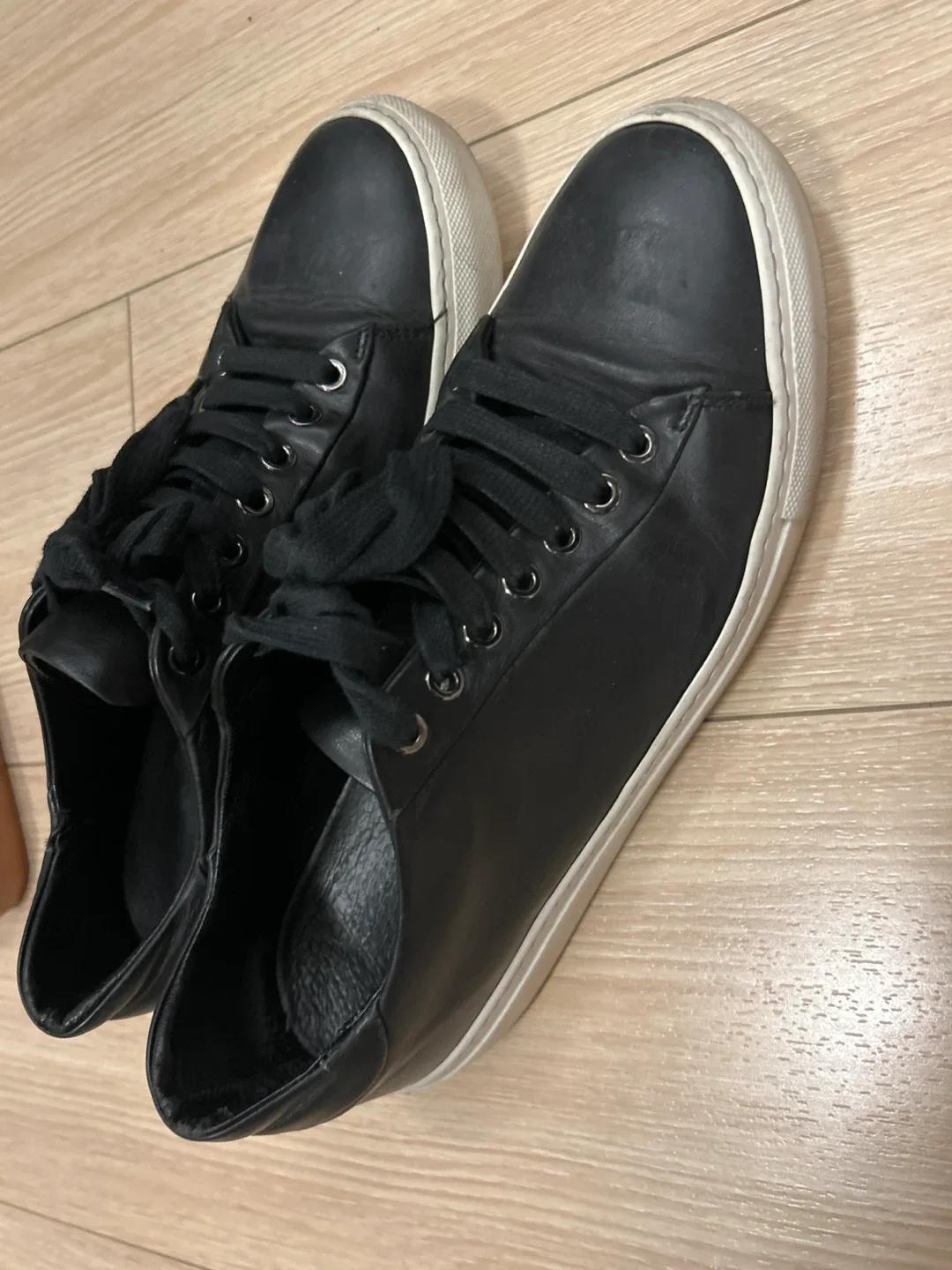 Wing and Horns Black Leather Sneakers image indicator(2)