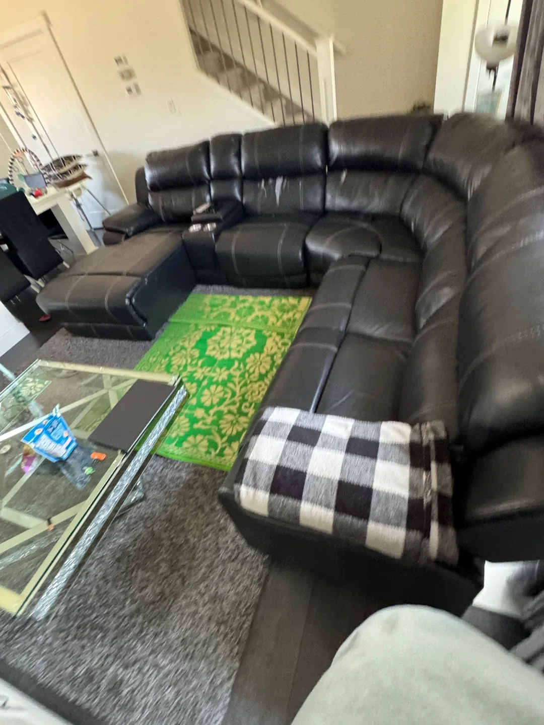 Black Leather Sectional Sofa image indicator(3)