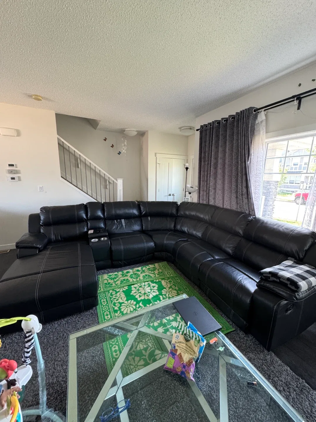 Black Leather Sectional Sofa image indicator(5)