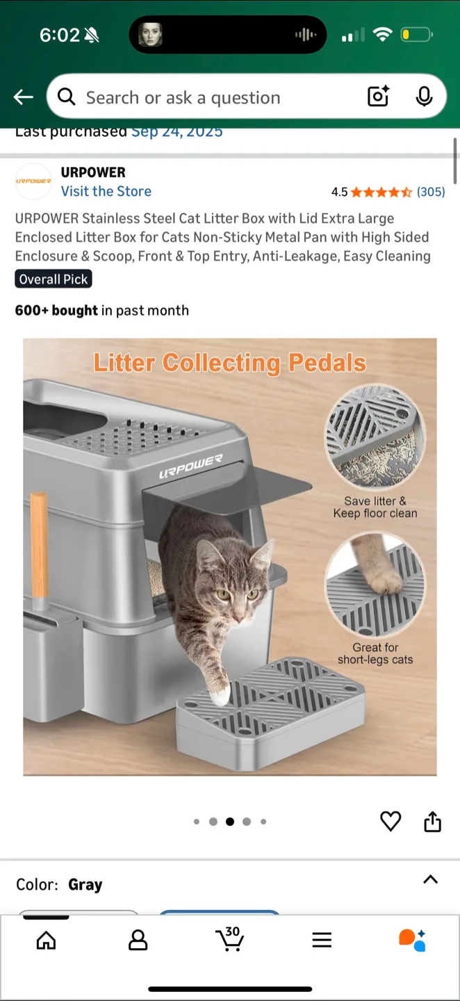 URPOWER Cat Litter Step- Gray image indicator(3)
