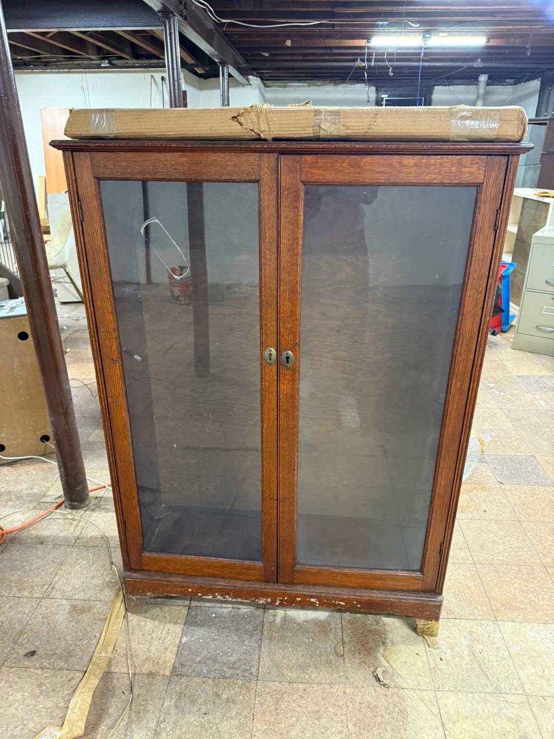 Vintage Wooden Display Cabinet
