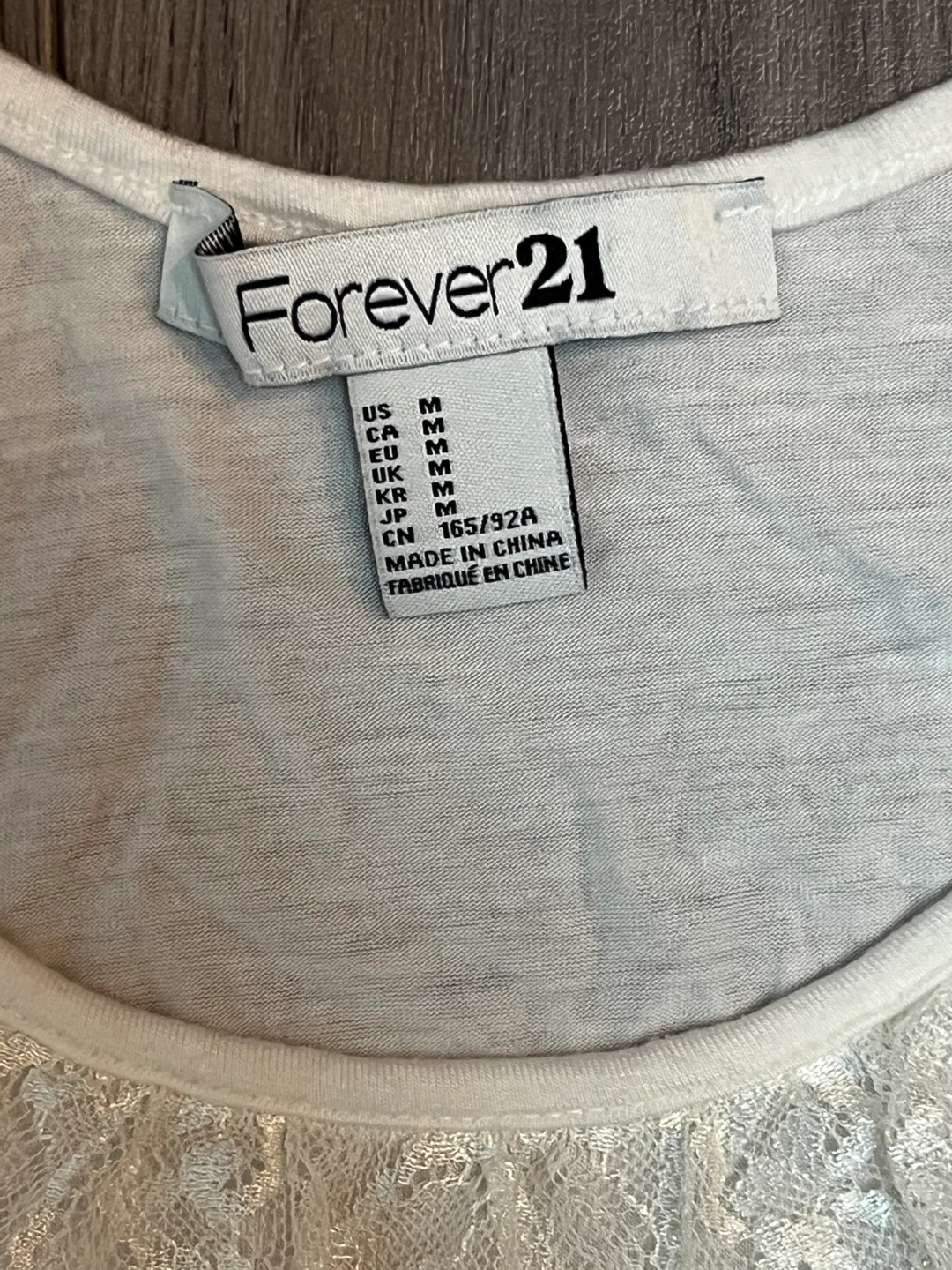 Forever 21 White Lace Tank Top - Size M - photo 4