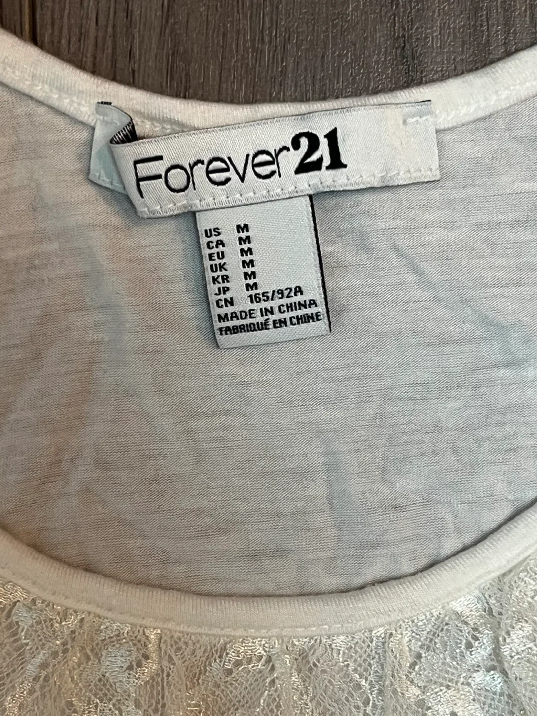 Forever 21 White Lace Tank Top - Size M image indicator(4)