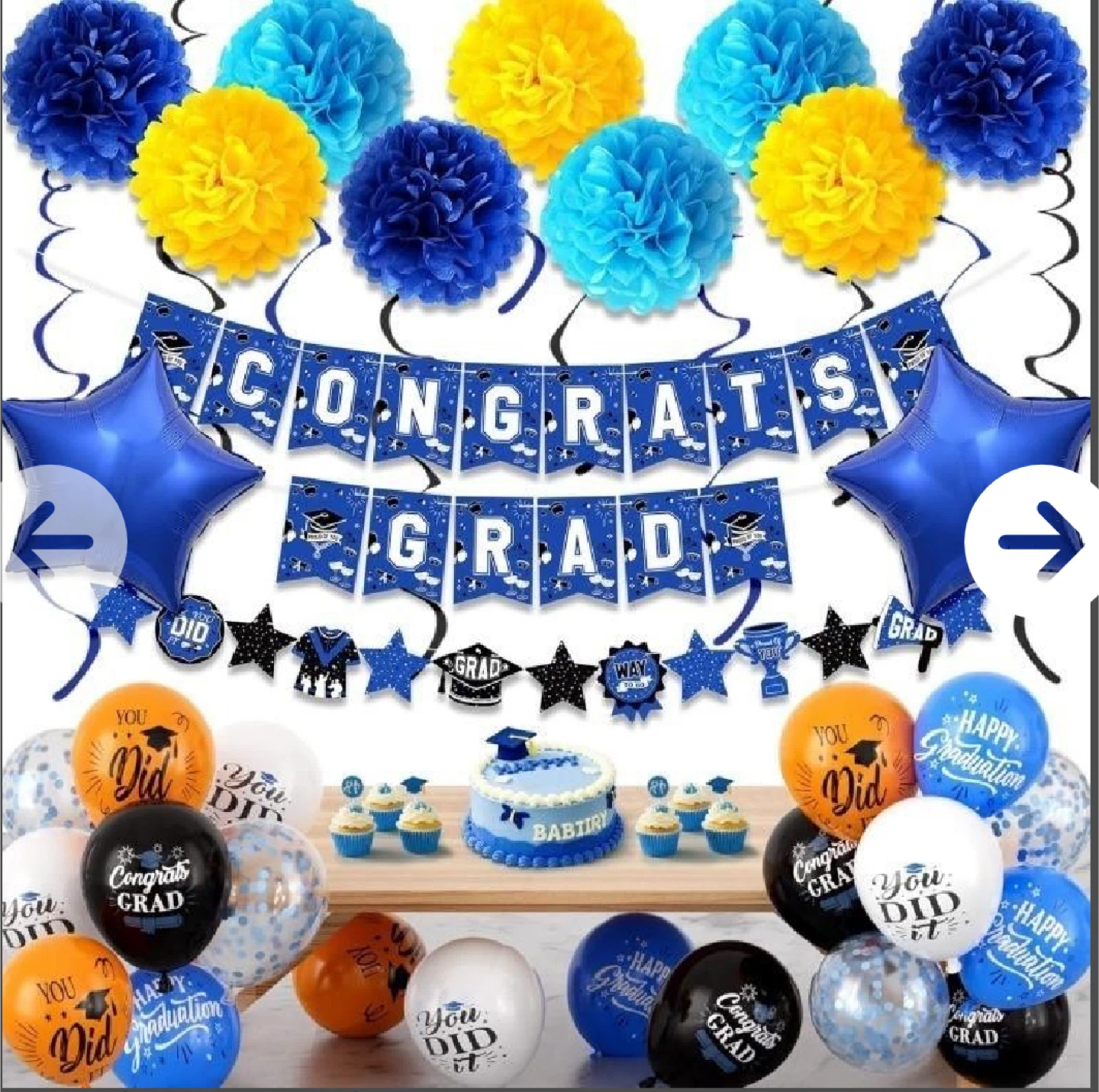 Winrayk Blue Gold Grad Decor