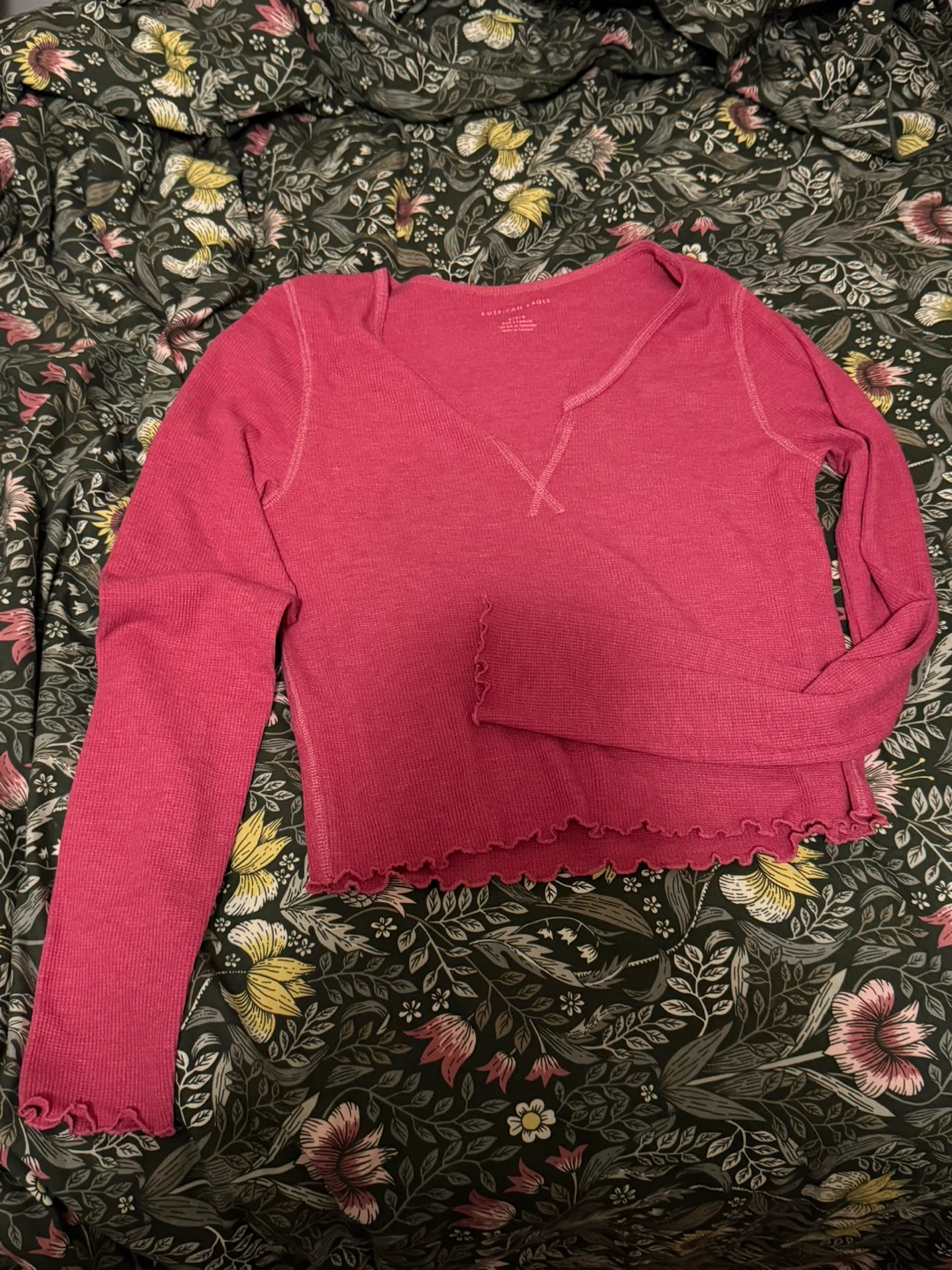 American Eagle Red Pink Long Sleeve - Size M