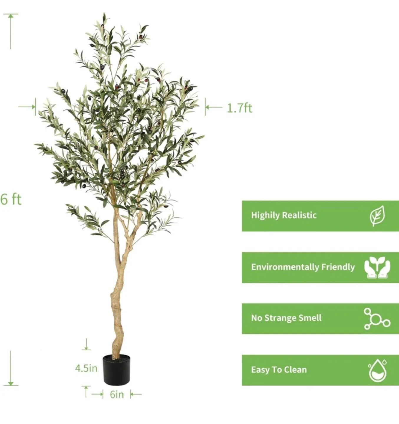 New Realead 6ft Artificial Olive Tree image indicator(2)