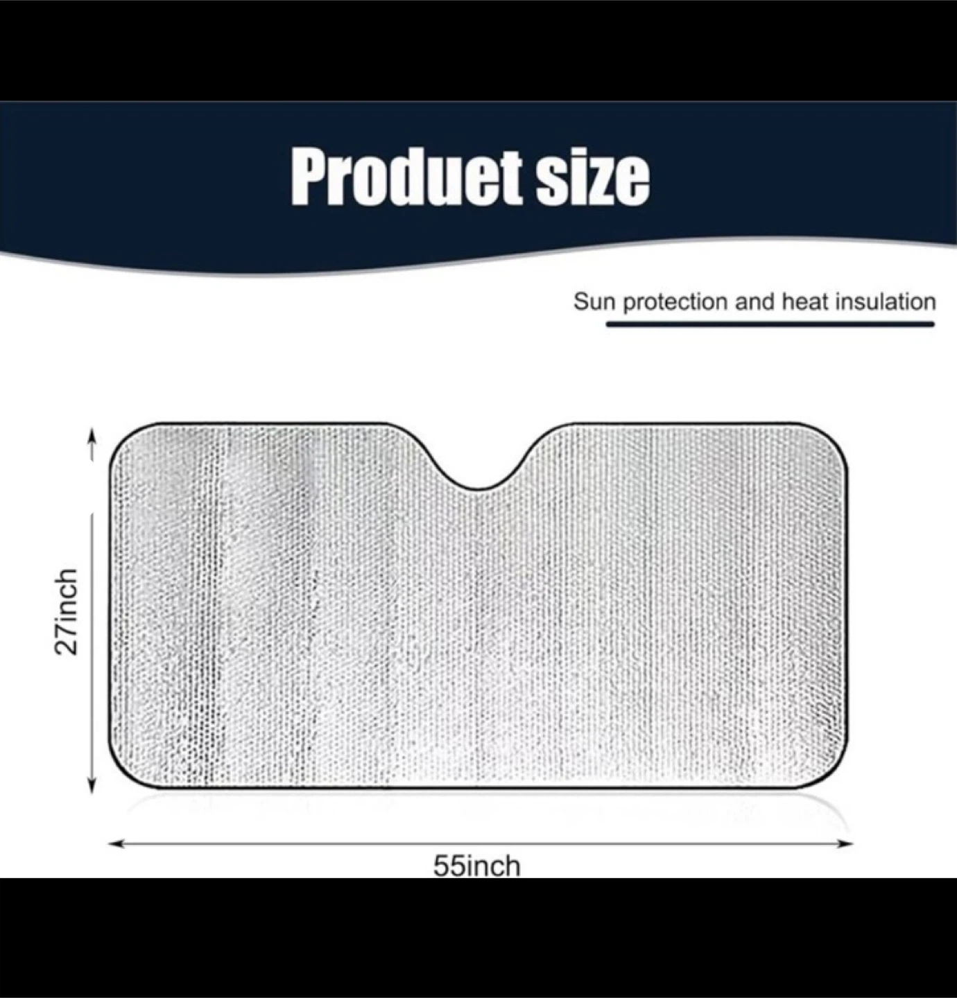 1 PC Car Front Windshield Sun Visor, 55.1x27.5 - photo 2