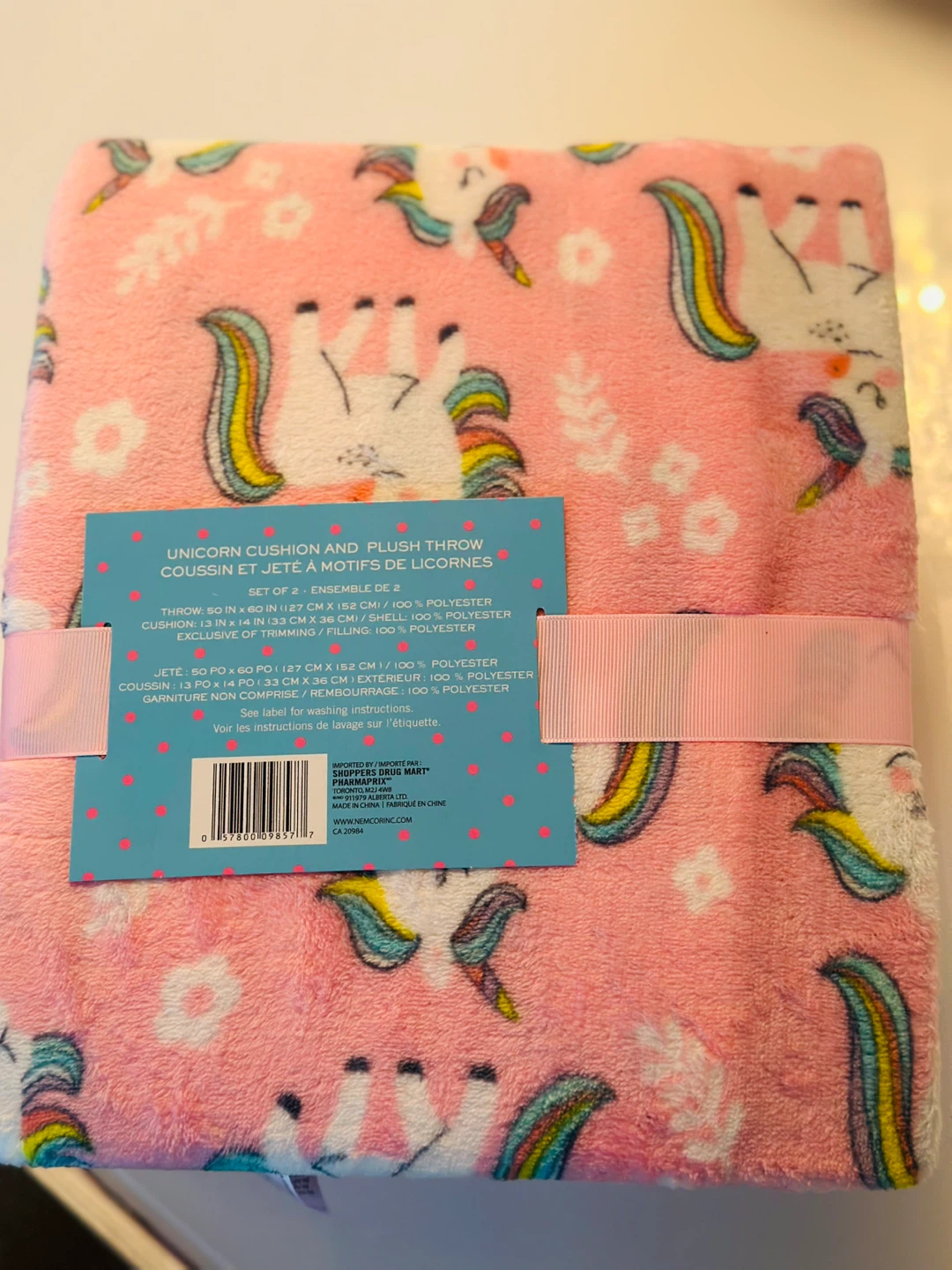 Unicorn Cushion and Plush Throw Set - New! - photo 2