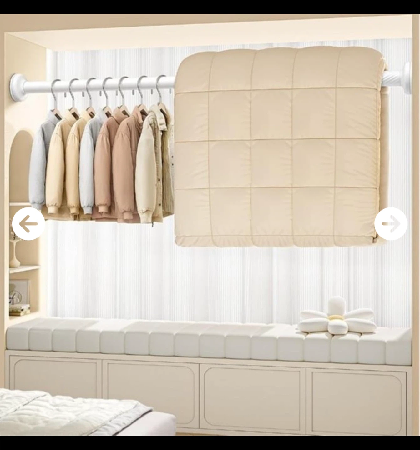 No Drilling Shower Curtain Rod 28-43 in Black - photo 2