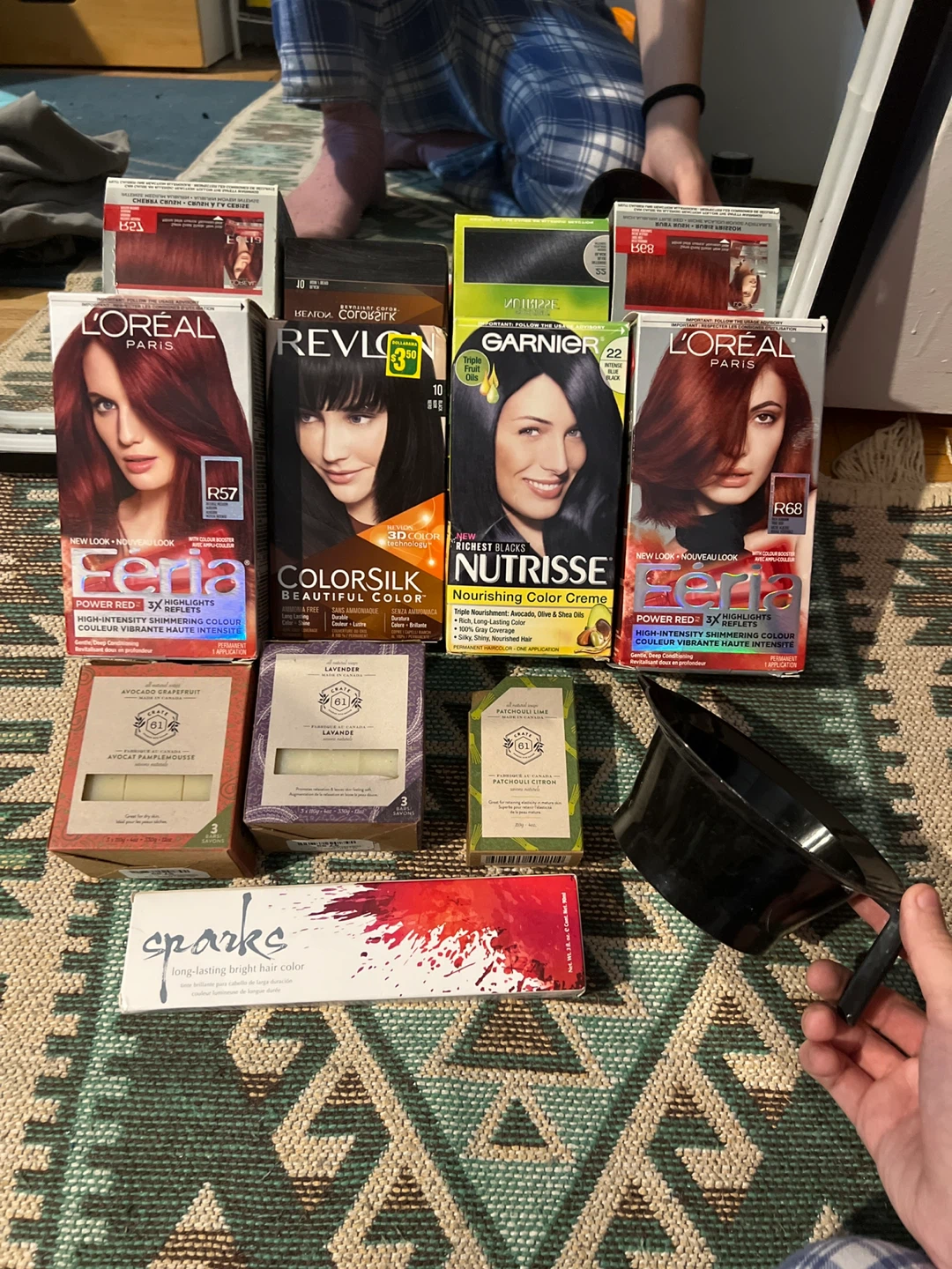 Hair Dye Lot: L'Oreal, Revlon, Garnier, Sparks + Soaps