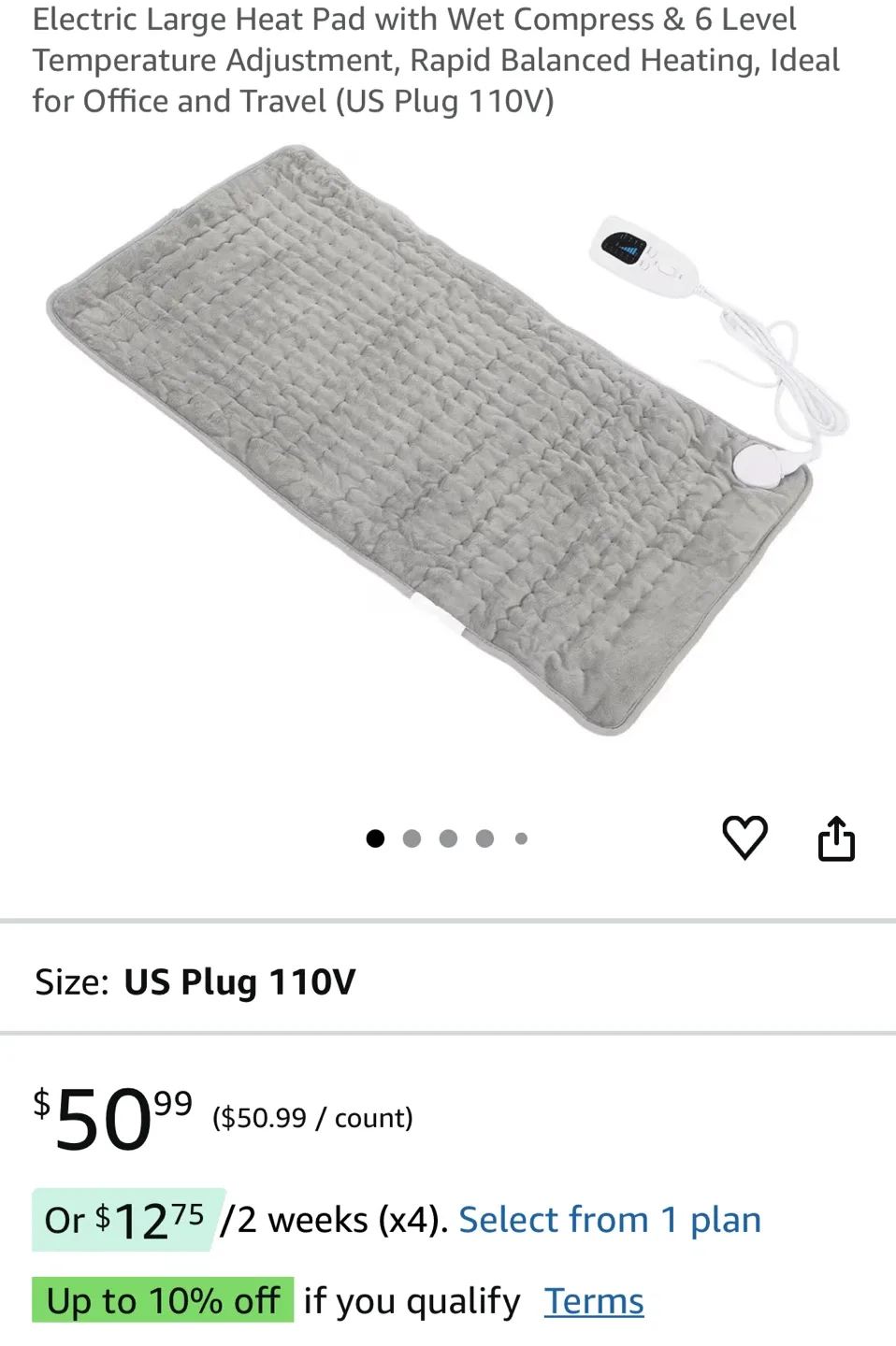 🥕 Electric Large Heat Pad image indicator(2)