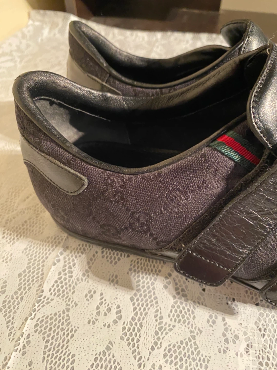 Original Gucci GG Monogram Supreme Leather Sneakers Sz 7.5 - photo 2