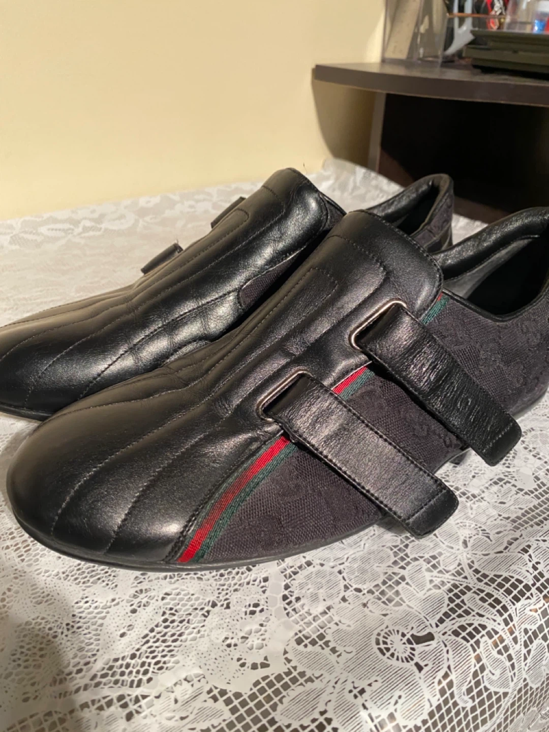 Original Gucci GG Monogram Supreme Leather Sneakers Sz 7.5 - photo 5
