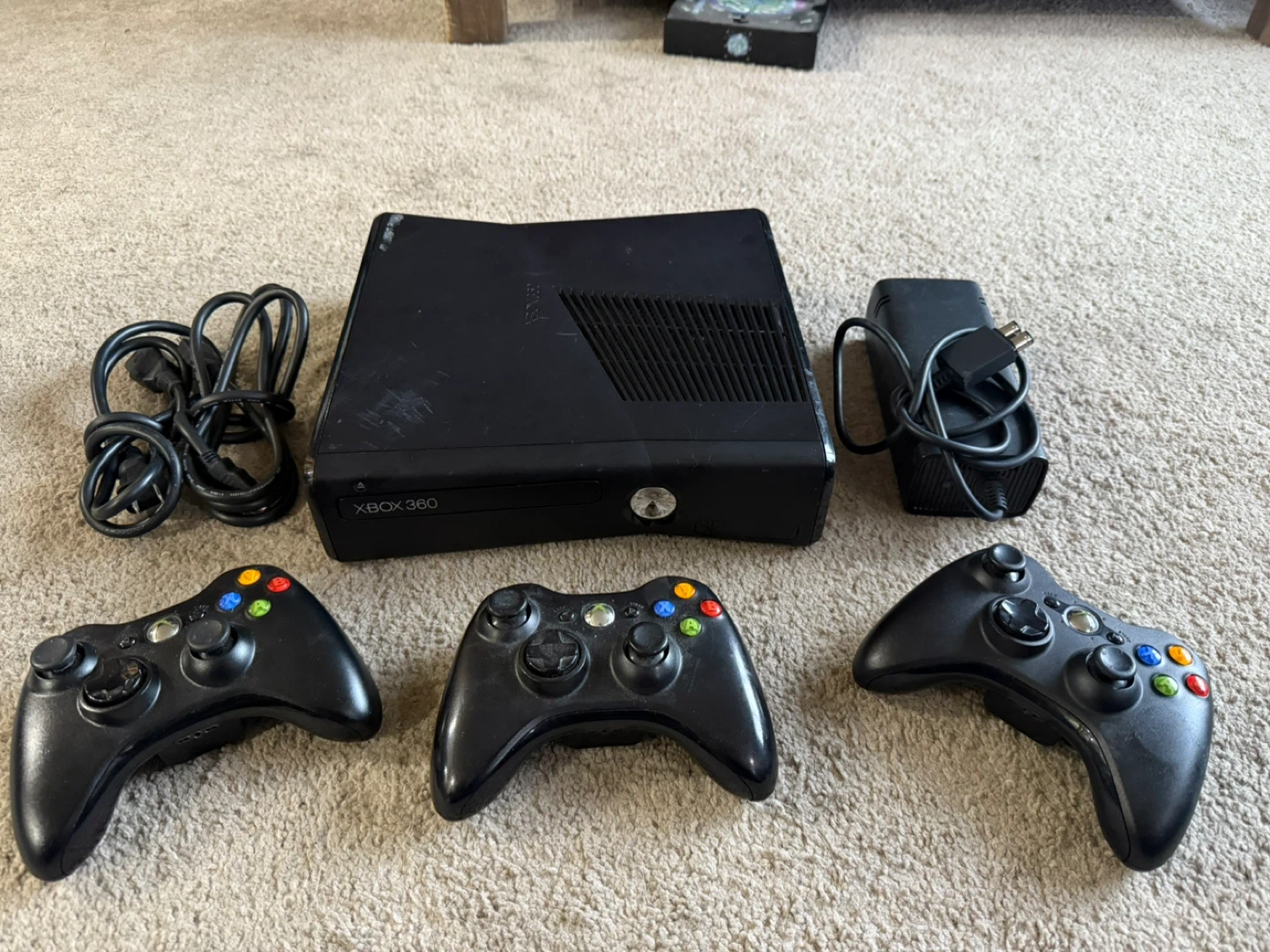 Xbox 360 Console with 3 Controllers