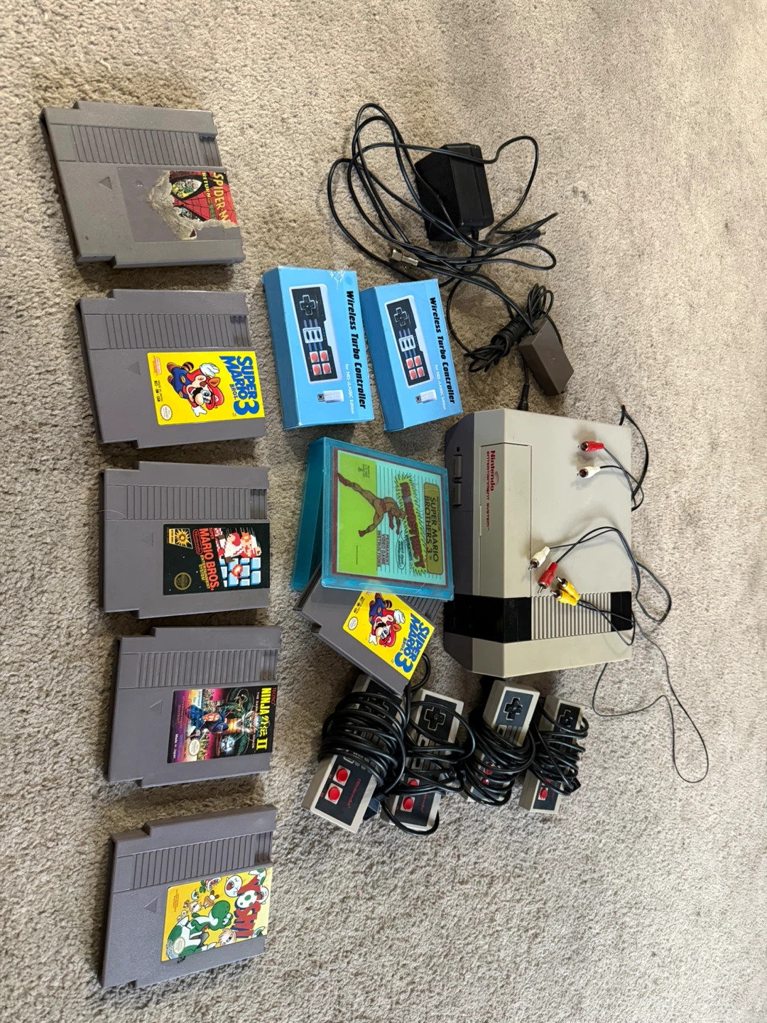 Nintendo NES Console with Games & Controllers