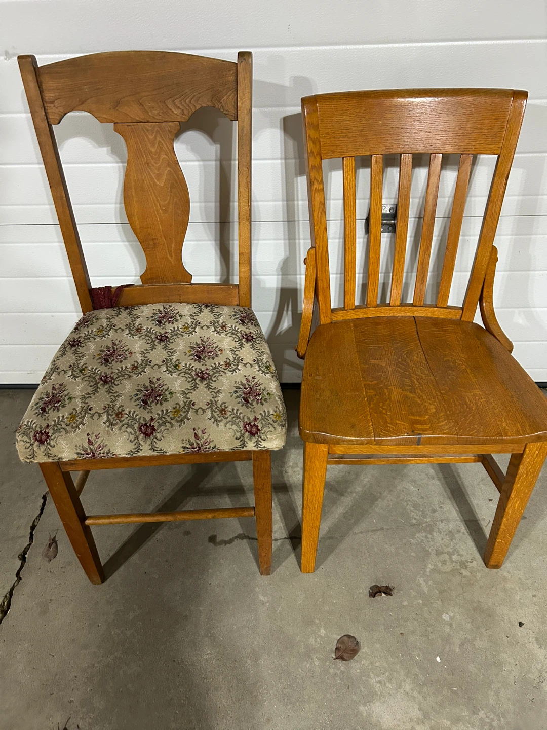 Two Vintage Wooden Chairs