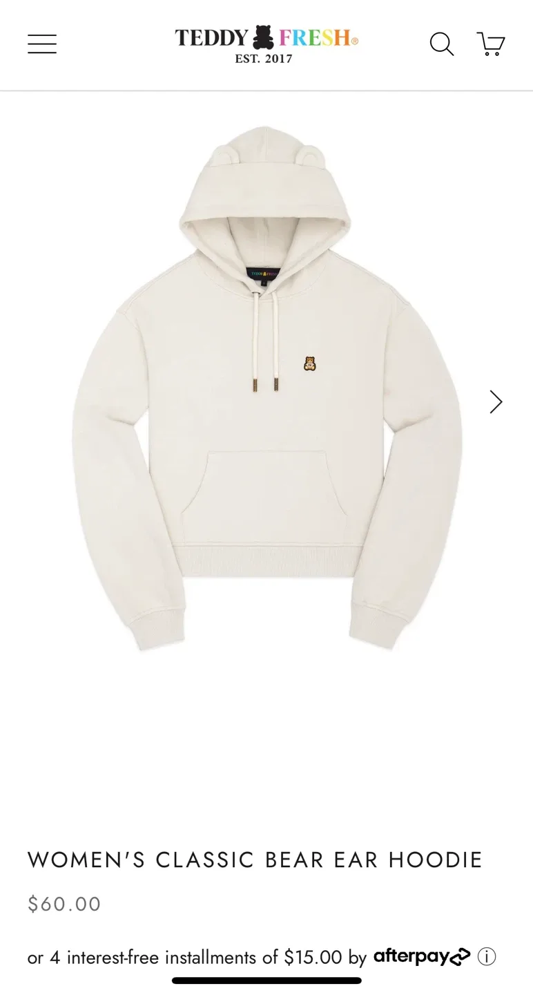 Teddy Fresh Women's Classic Bear Ear Hoodie thumbnail