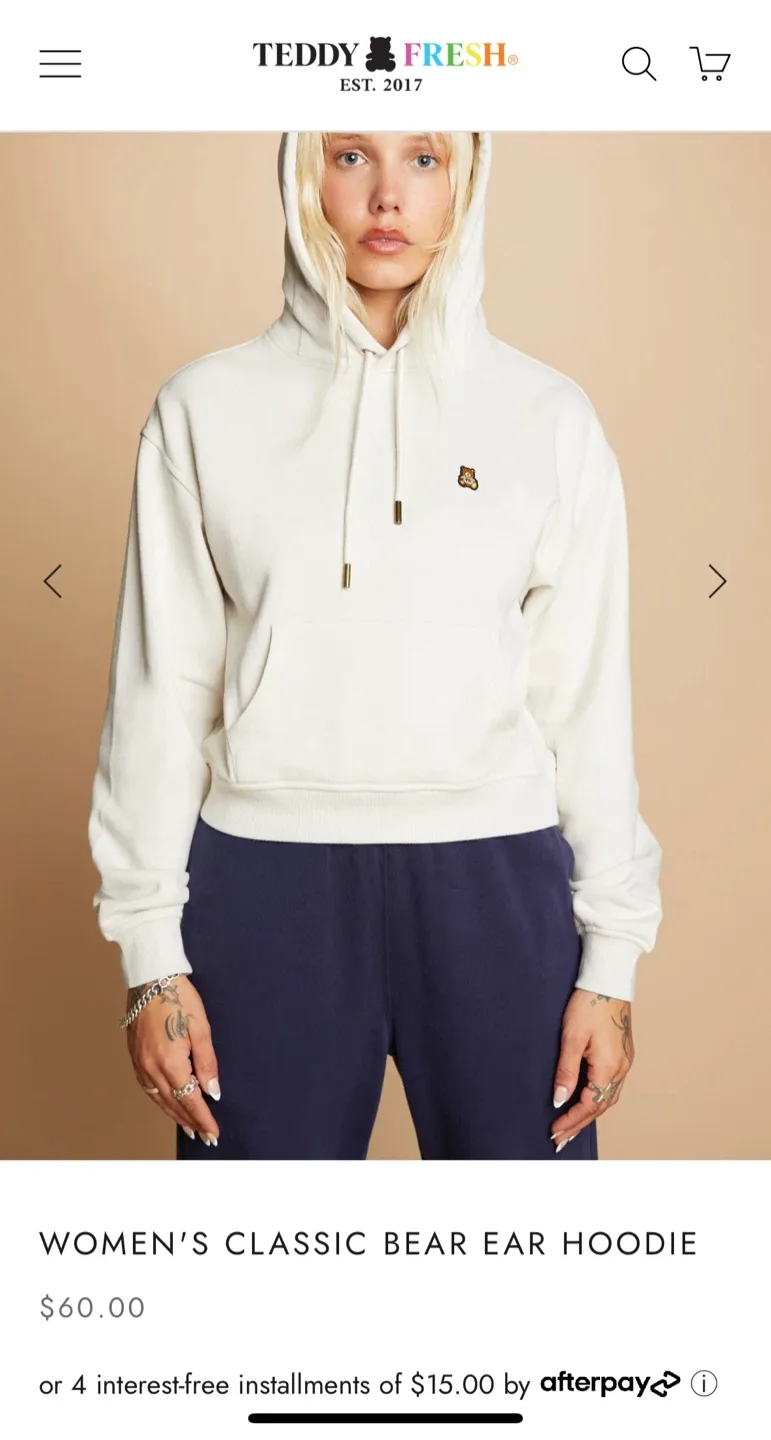 Teddy Fresh Women's Classic Bear Ear Hoodie image indicator(2)