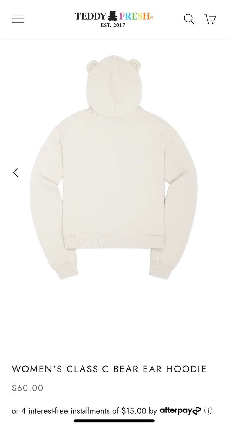 Teddy Fresh Women's Classic Bear Ear Hoodie image indicator(5)