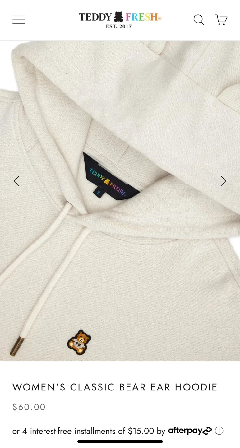 Teddy Fresh Women's Classic Bear Ear Hoodie image indicator(3)