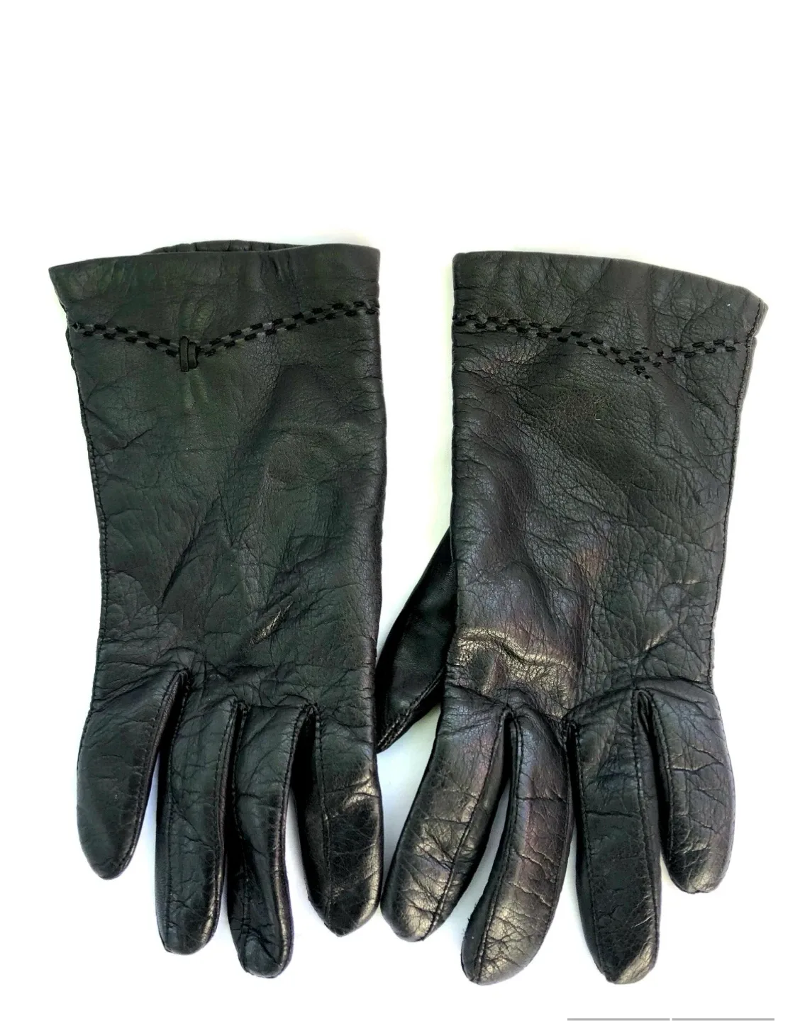 Women's 100% Leather Black Driving Gloves Size Large image indicator(2)