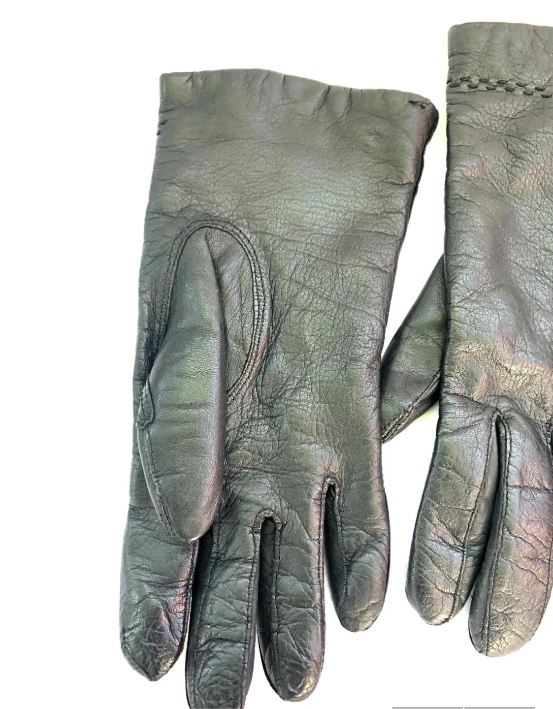 Women's 100% Leather Black Driving Gloves Size Large image indicator(3)