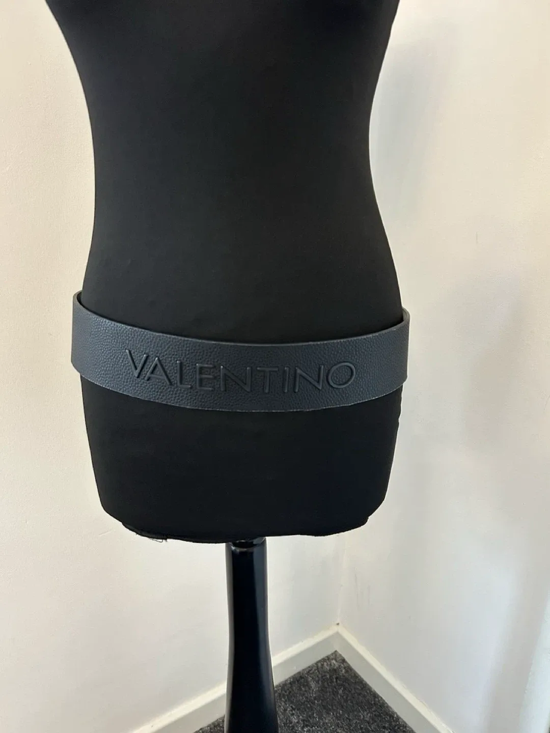 Valentino by Mario Valentino Black Faux Leather Belt image indicator(2)