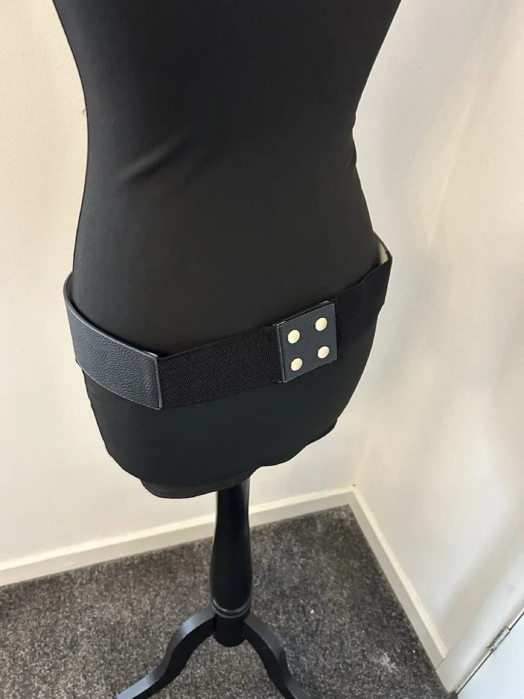 Valentino by Mario Valentino Black Faux Leather Belt image indicator(3)