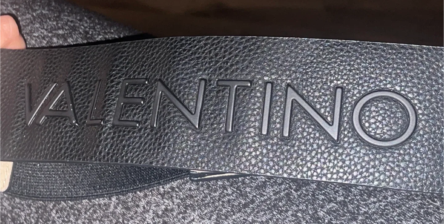 Valentino by Mario Valentino Black Faux Leather Belt image indicator(5)