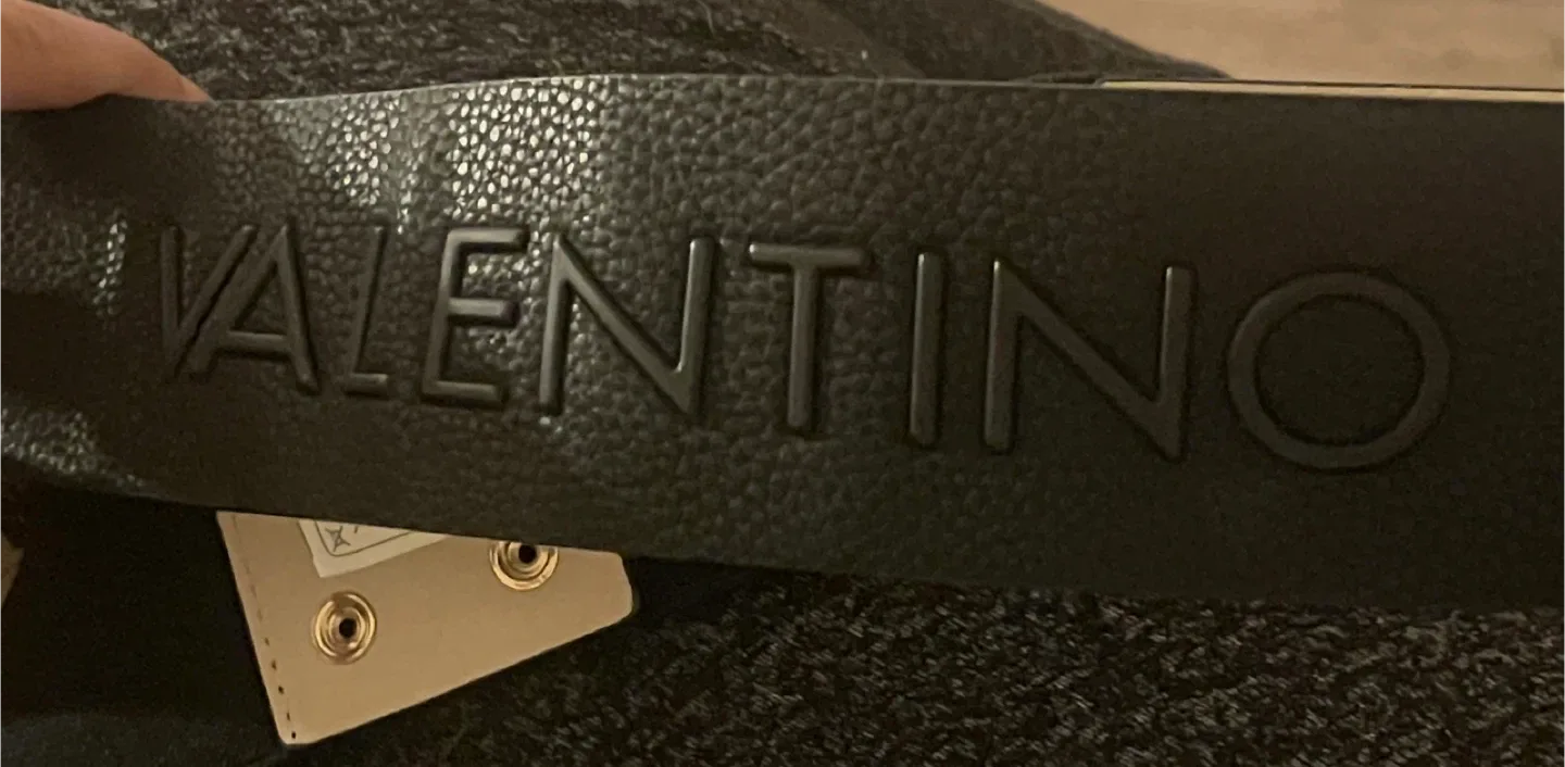 Valentino by Mario Valentino Black Faux Leather Belt image indicator(4)