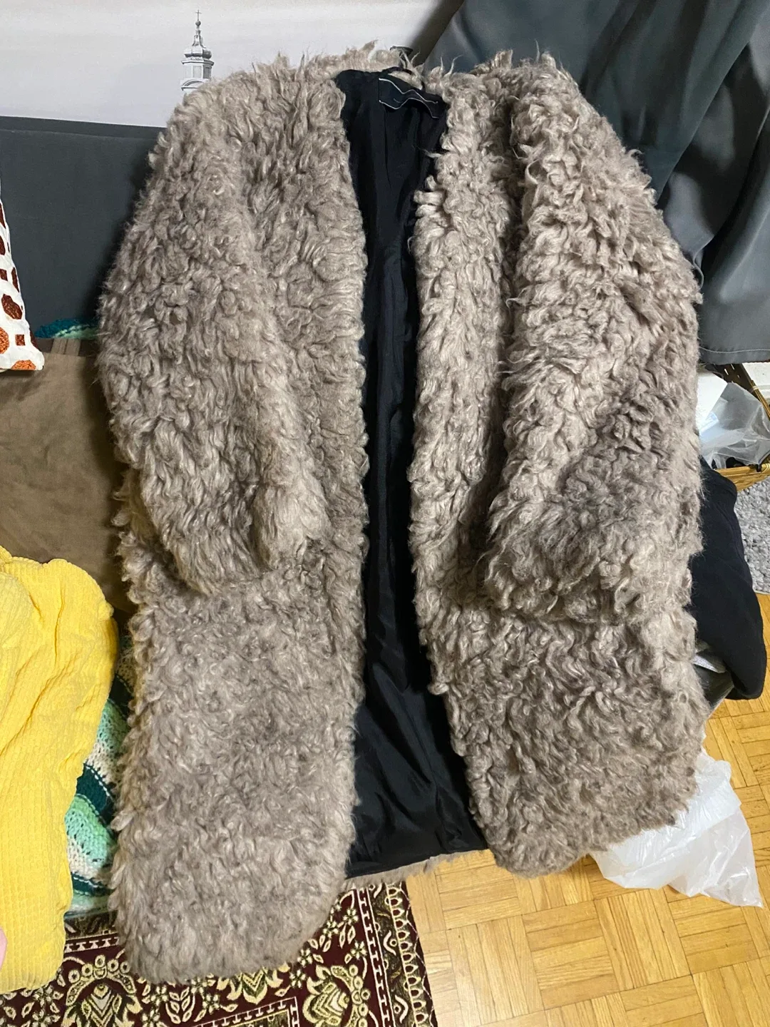 Dancing Wolves Faux Fur Coat thumbnail