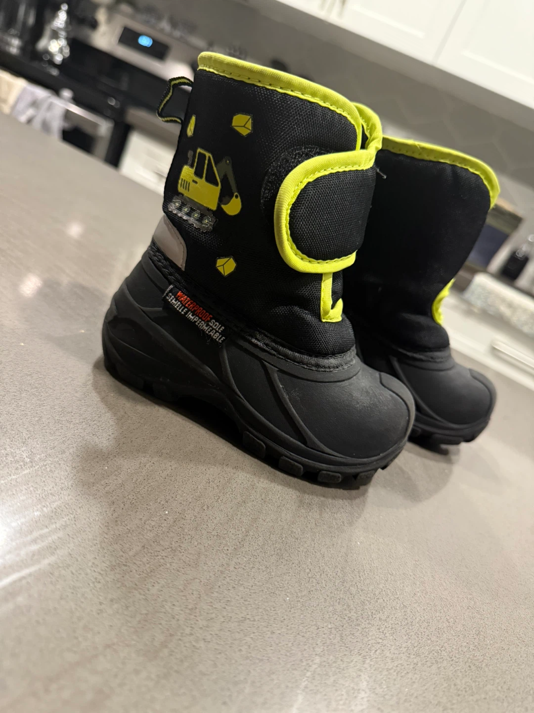 Kids' Black & Yellow Winter Boots size 6
