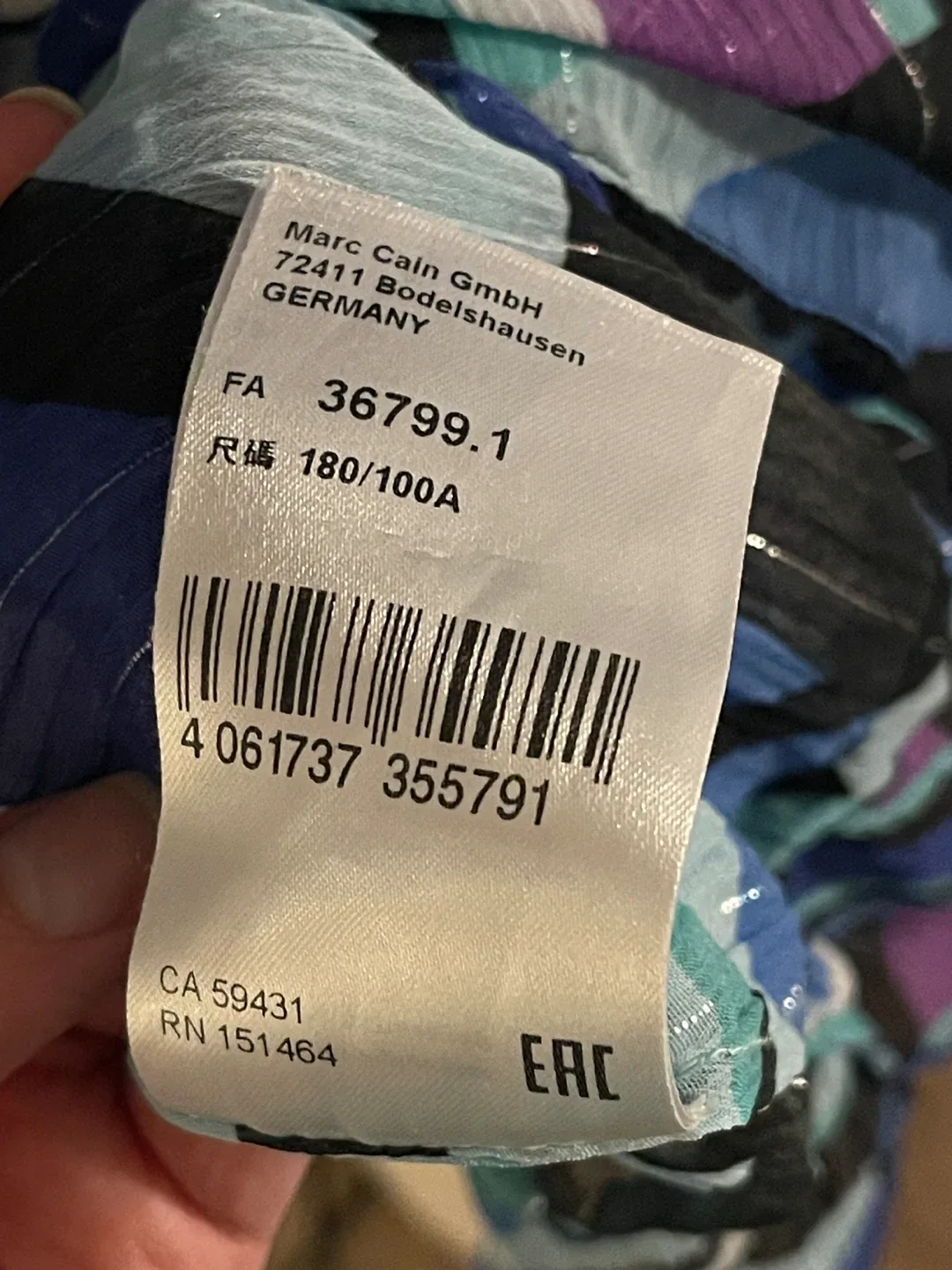 Marc Cain Abstract Print Sheer Ruffled Blouse/Dress size 12 image indicator(10)