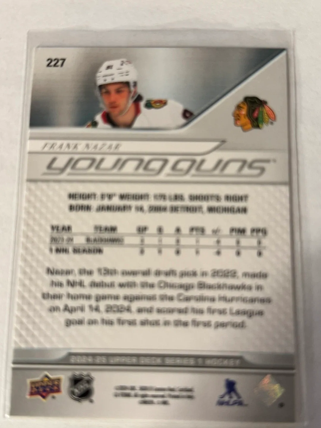 Upper Deck Young Guns Frank Nazar image indicator(2)