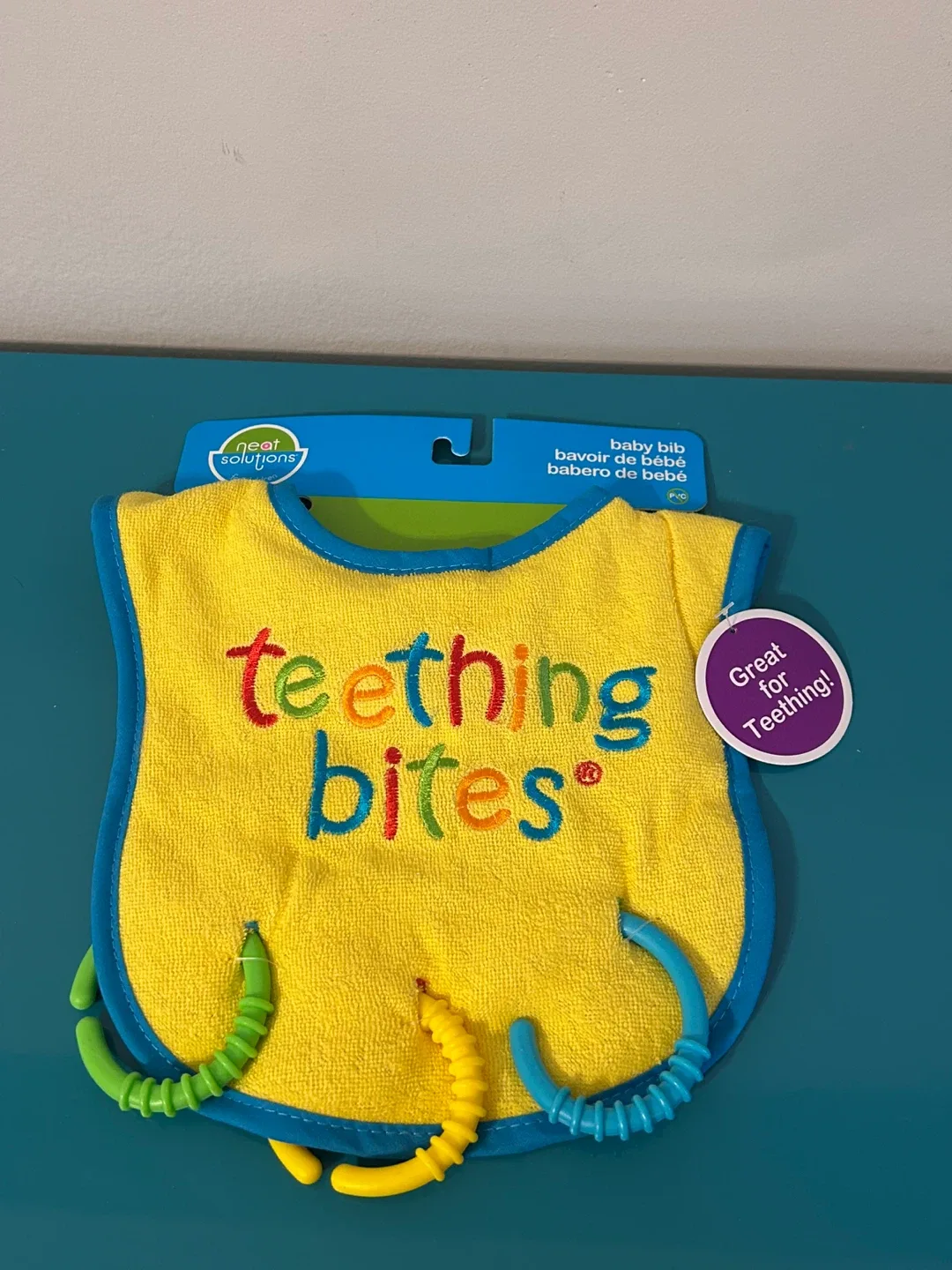 ✨NEW Baby Bibs with Teething Rings – $6 ea or $10 for both image indicator(2)