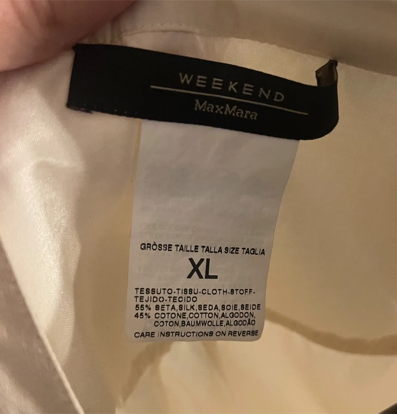 Max Mara Weekend Cream Ruffled Button-Down Blouse size 12 image indicator(7)