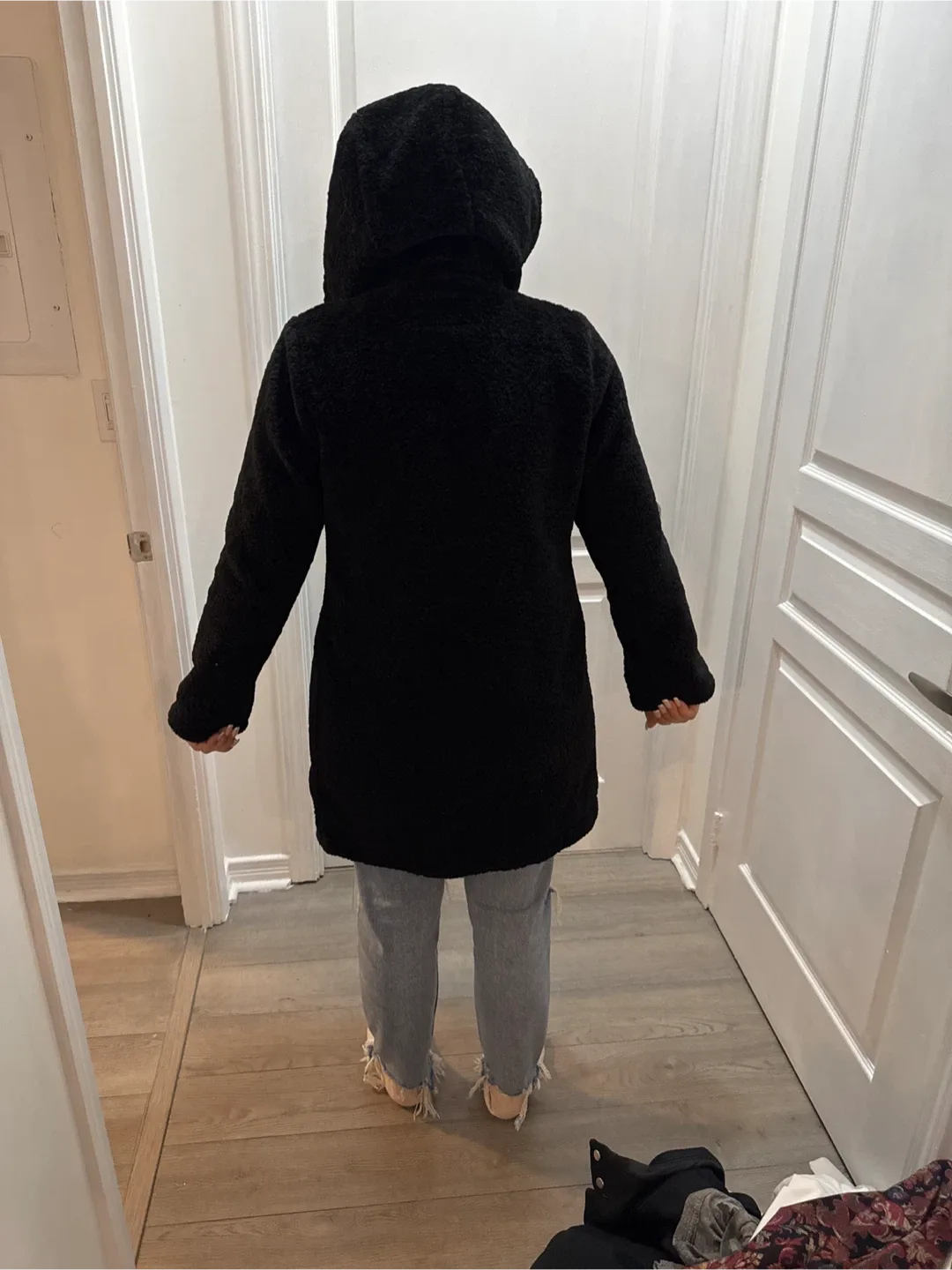 Black hooded Micheal Kora Jacket image indicator(2)