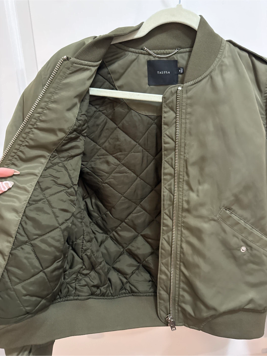 Talula Olive Green Bomber Jacket - photo 2
