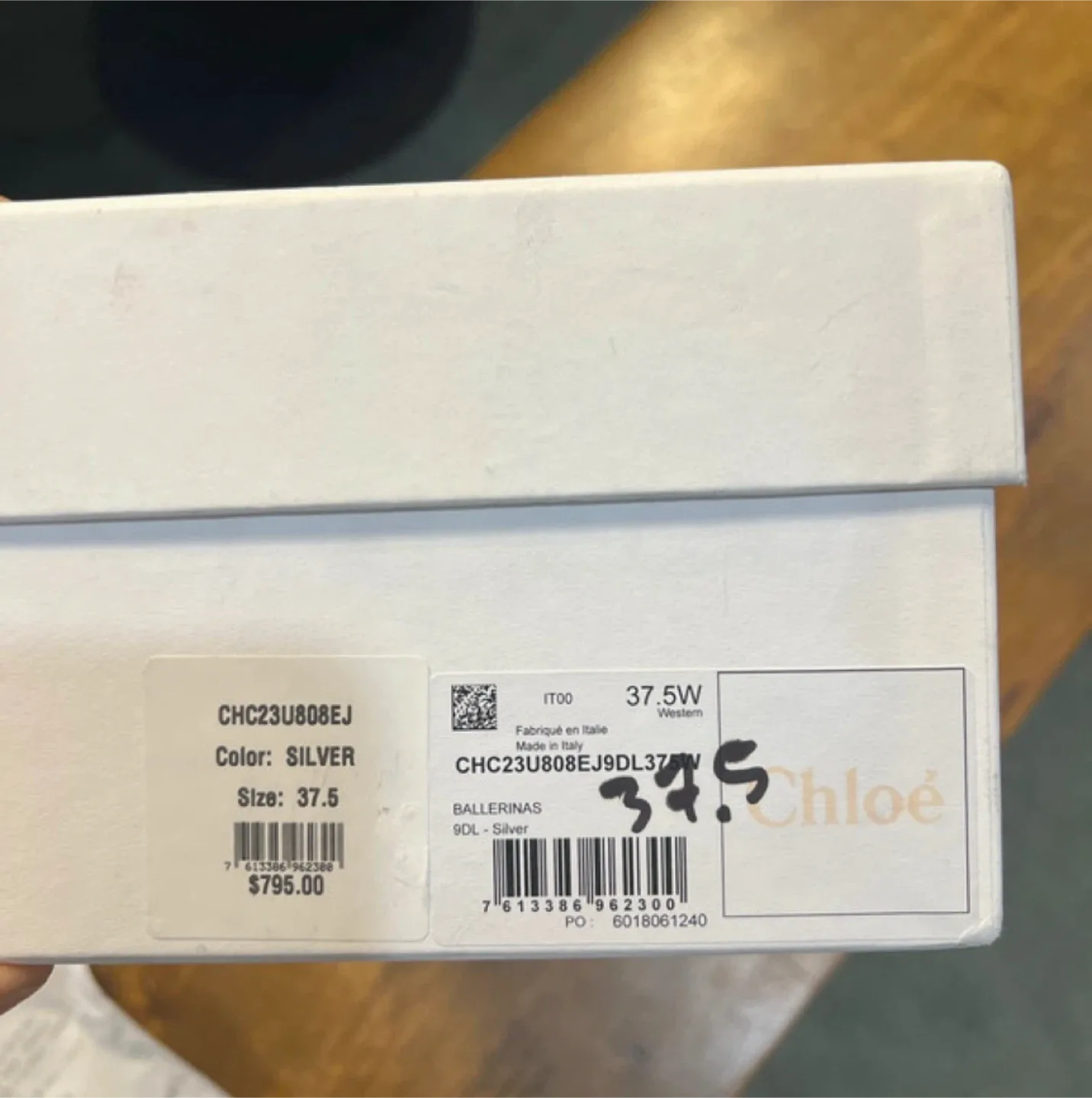 Chloé Silver Ballerinas Size 6.5 image indicator(5)