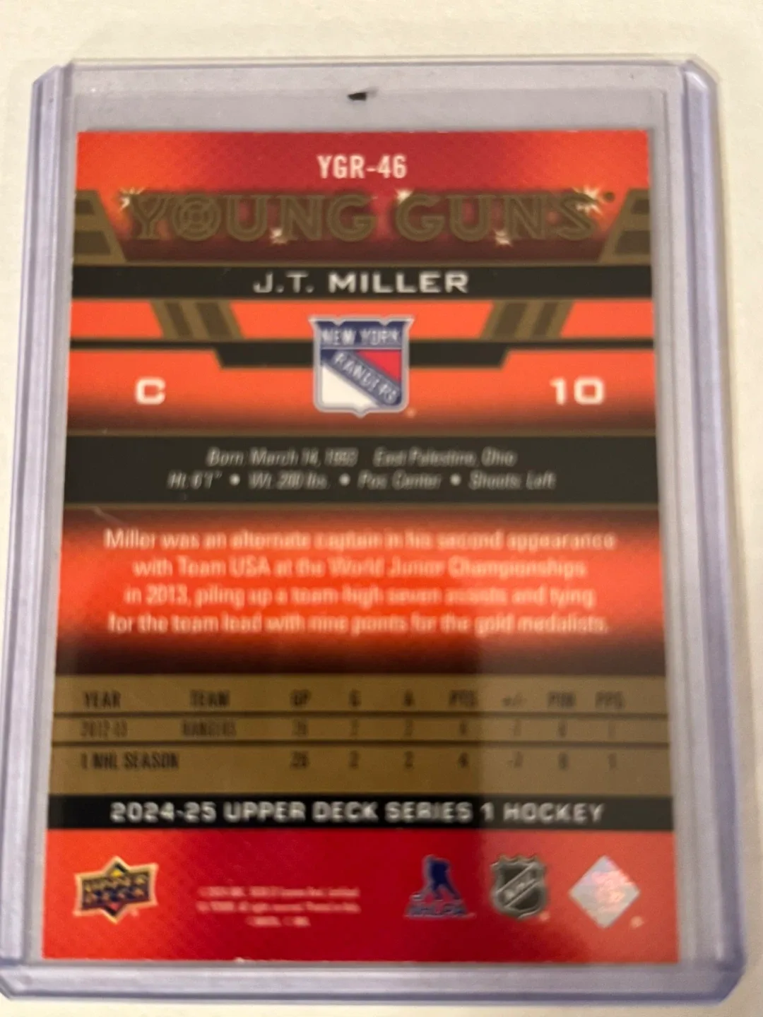 Upper Deck Young Guns Exclusive J.T Miller image indicator(3)