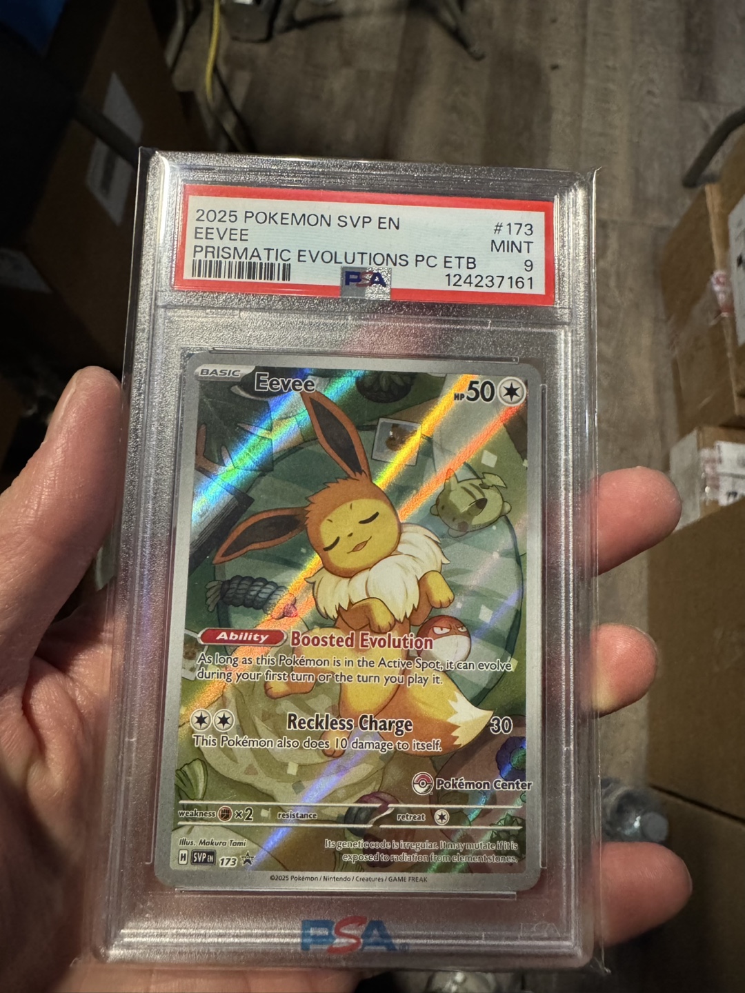 Pokemon center prismatic evolution eevee promo 173 PSA 9