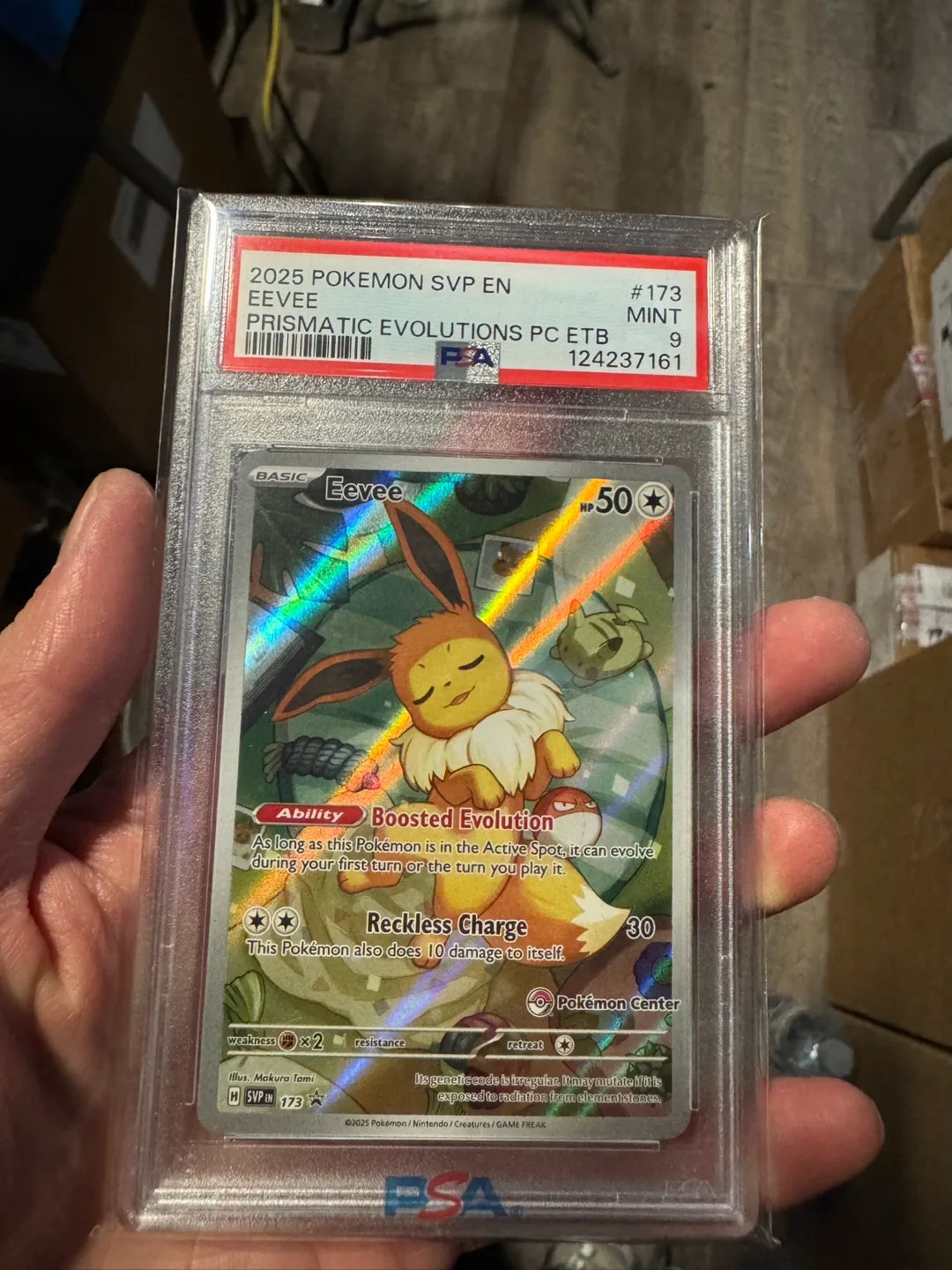Pokemon center prismatic evolution eevee promo 173 PSA 9