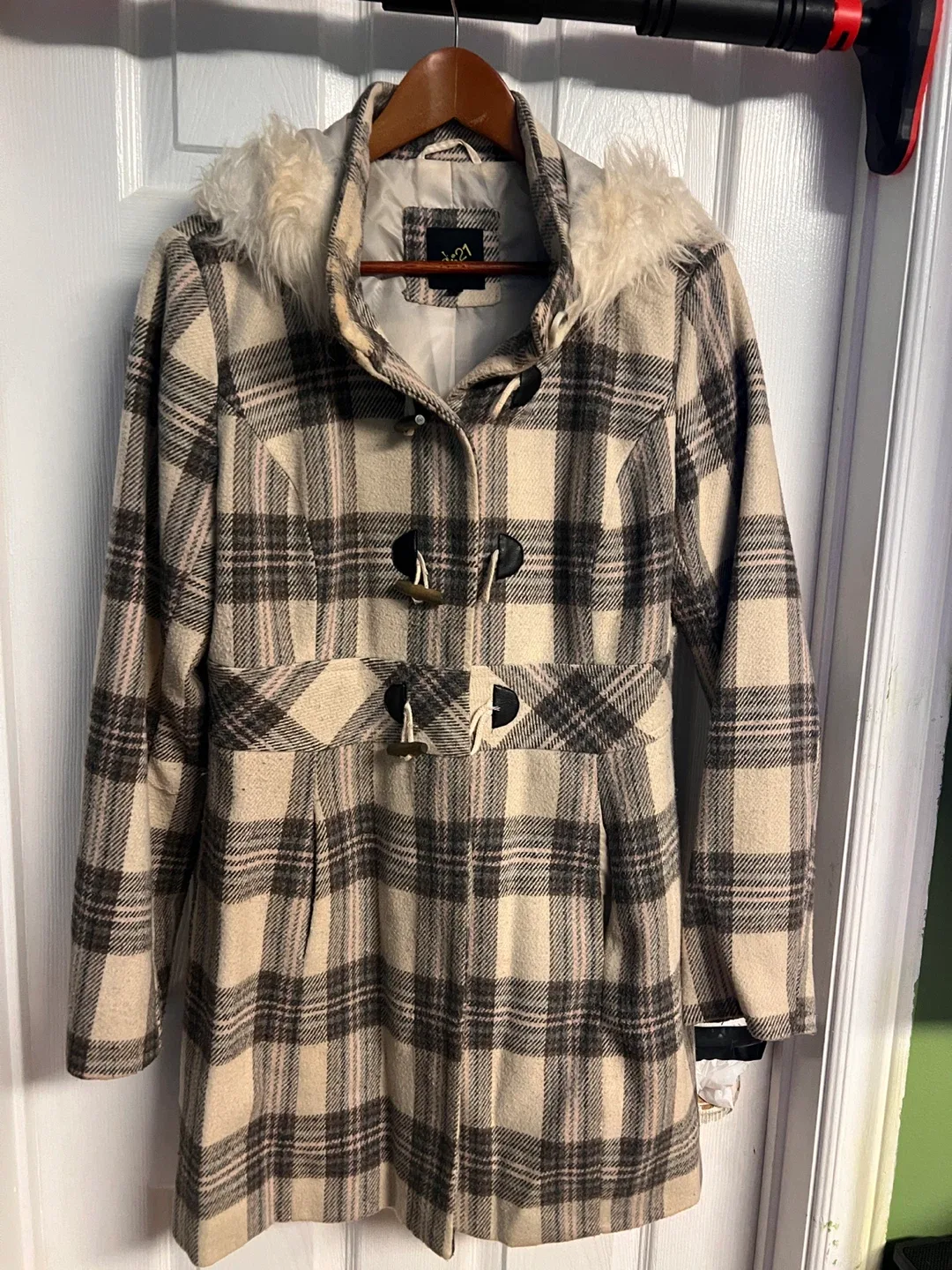Plaid Coat with Fur Collar from Walmart thumbnail